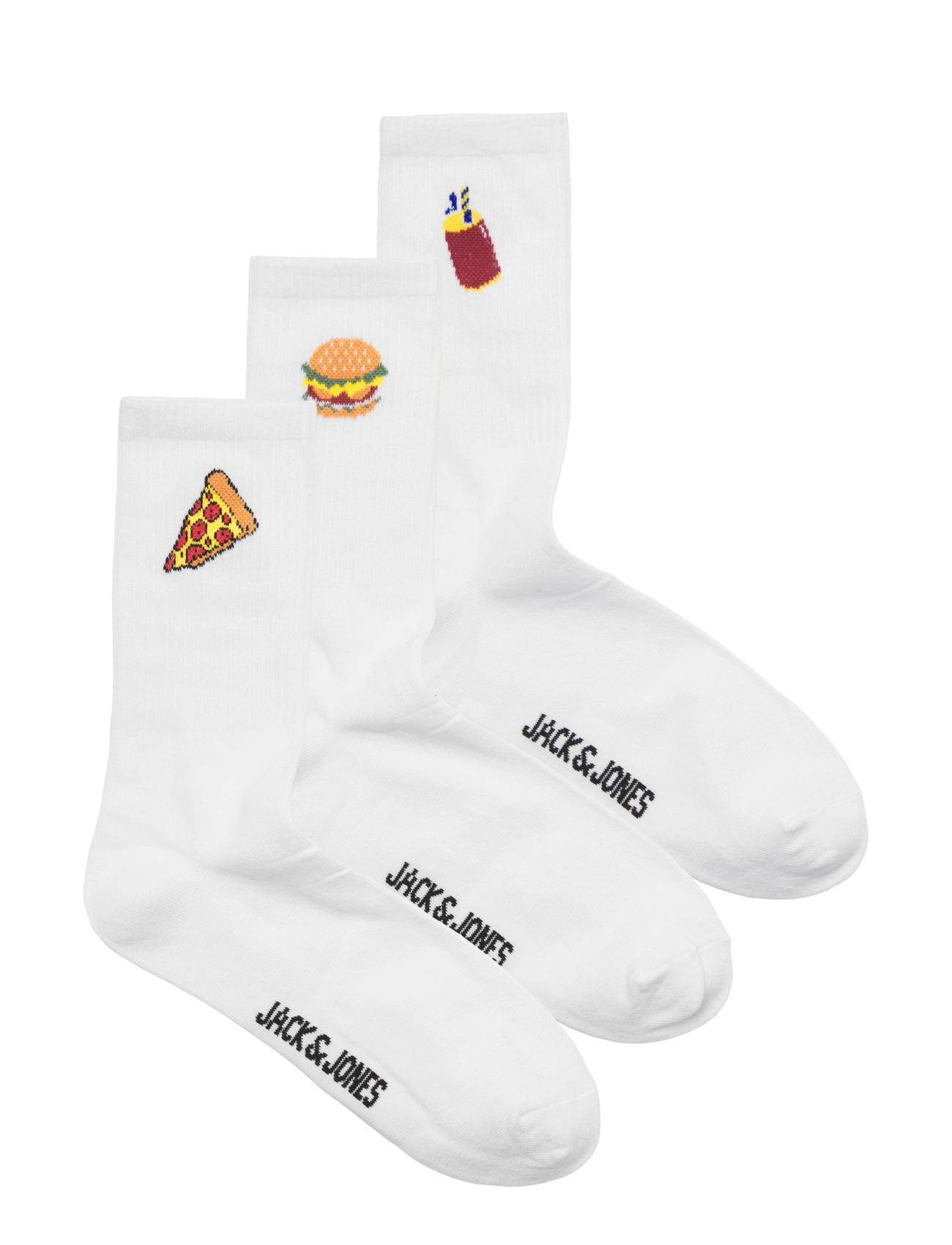 Jack & Jones Jacfood Tennis Socks 3 Pack, One Size, Socks, Weiß - Regular Männerswear