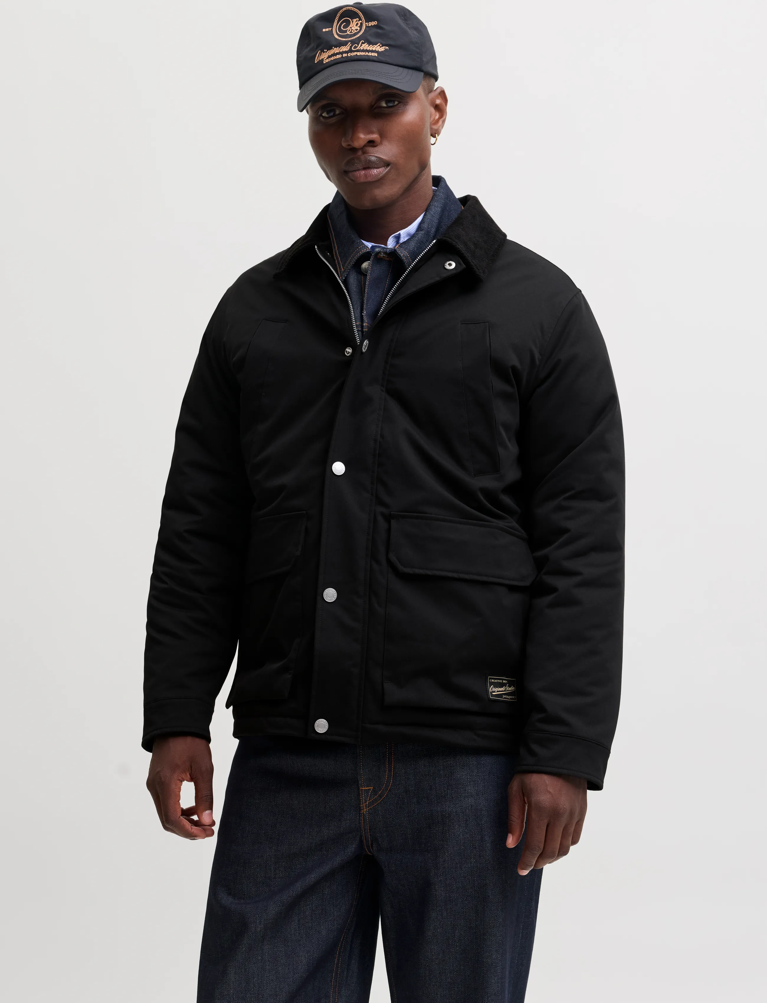 Jack & Jones Jornorrebro Padded Barn Jacket Sn, M, Jackets, Schwarz - Männerswear