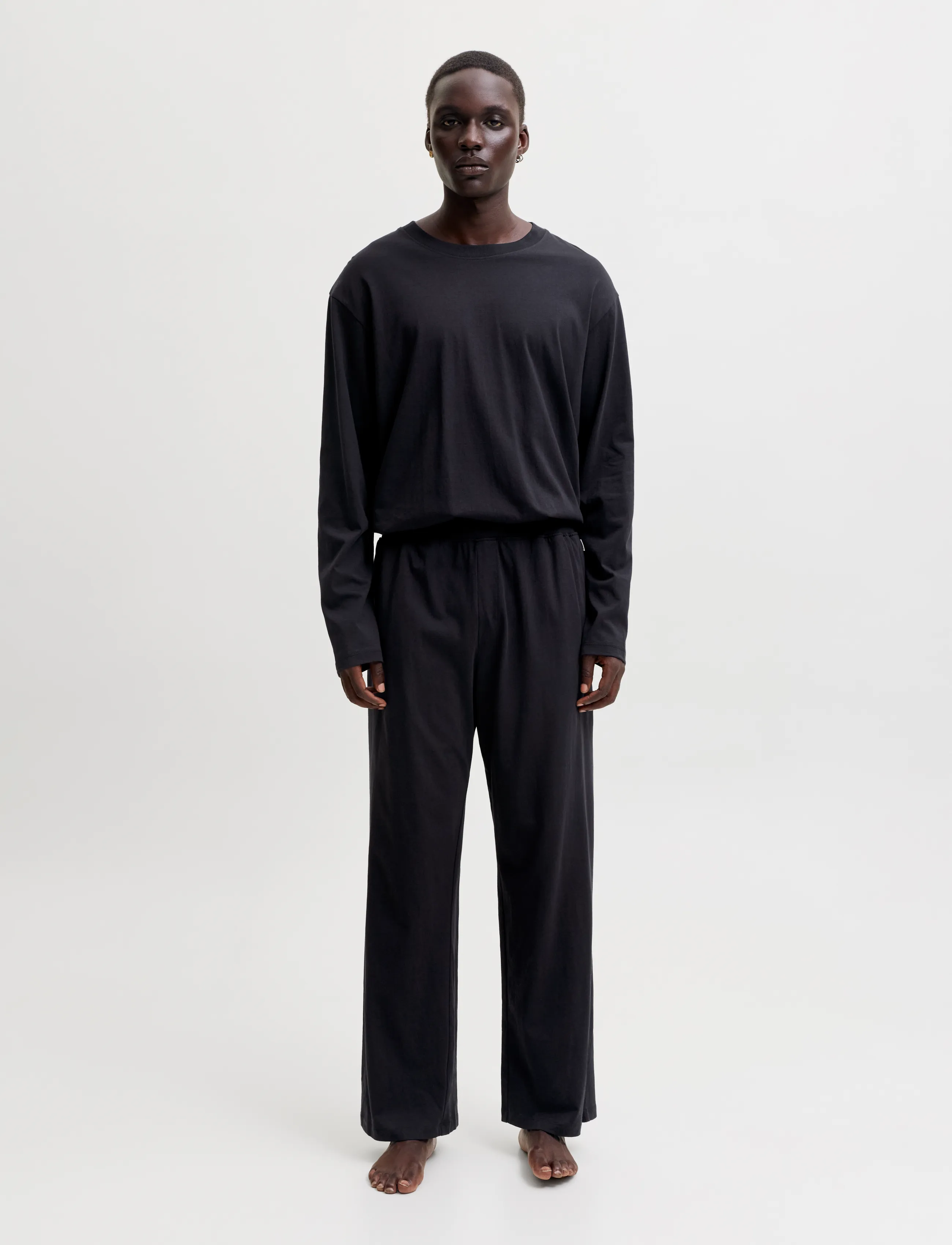 Jack & Jones Jacalfred Ls Tee And Pants Set W, XL, Night Loungewear, Schwarz - Pyjamas (set), Männerswear