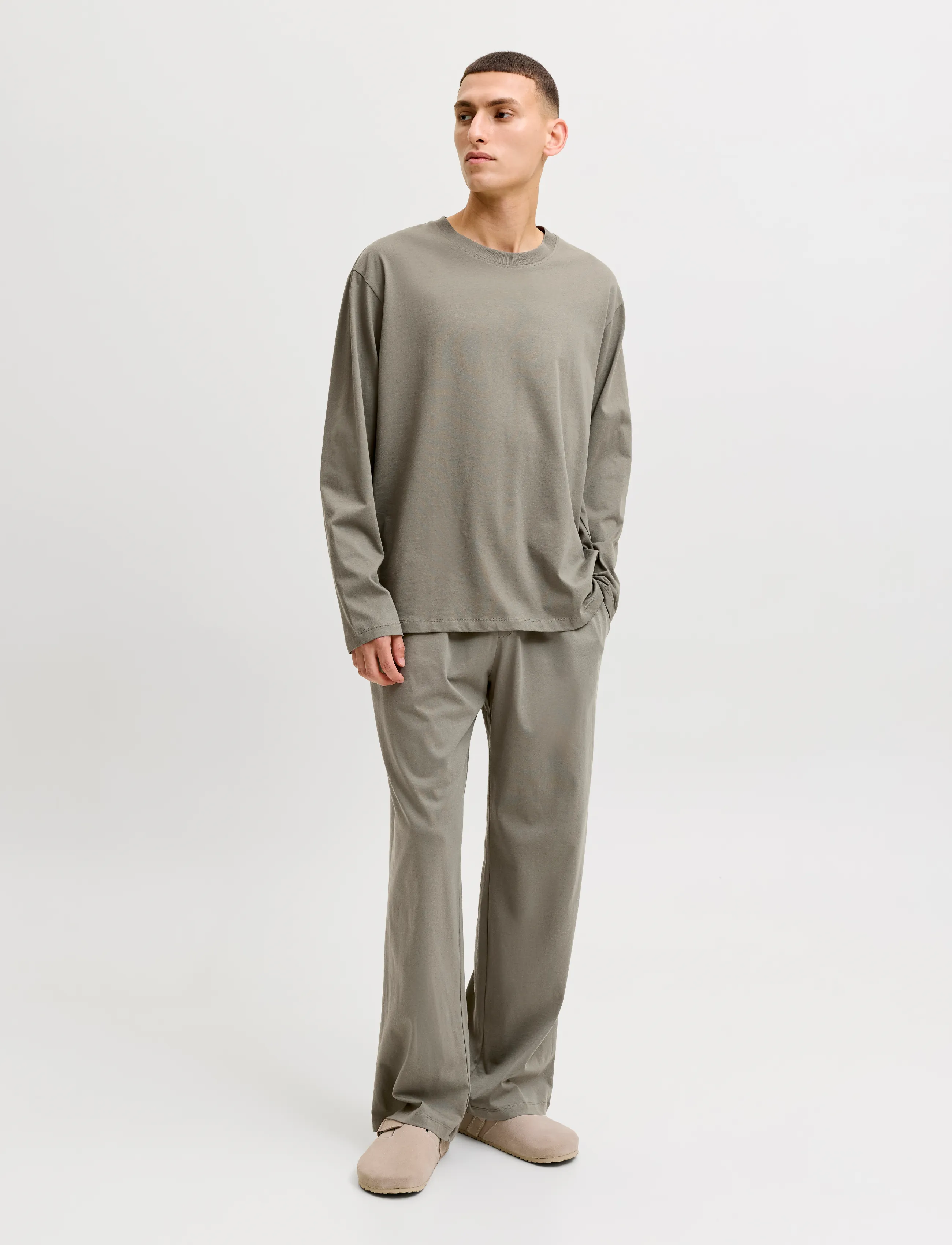 Jack & Jones - JACALFRED LS TEE AND PANTS SET W - smokey olive - 4