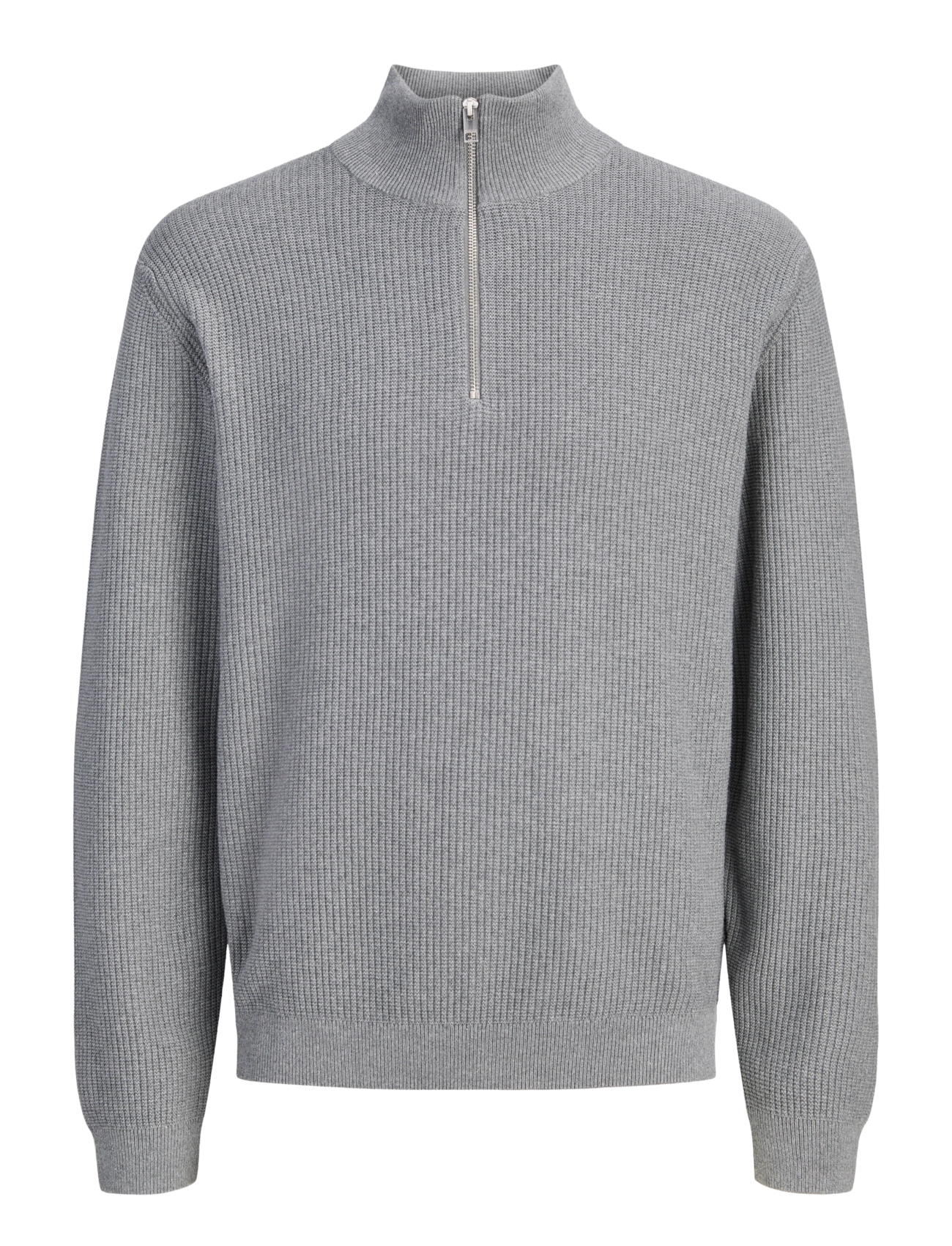 Jack & Jones JPRBLACONNOR KNIT HALF ZIP - Looks for less - MEDIUM GREY MELANGE / grey
