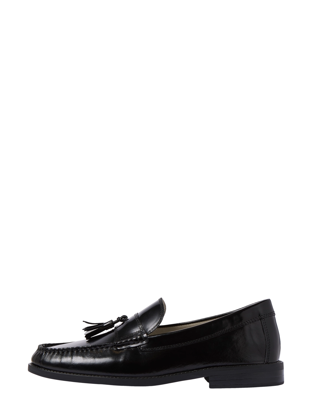 Jack & Jones JFWPENNYBAR TASSEL LEATHER LOAFER - Loafer-jalanõud - BLACK / black