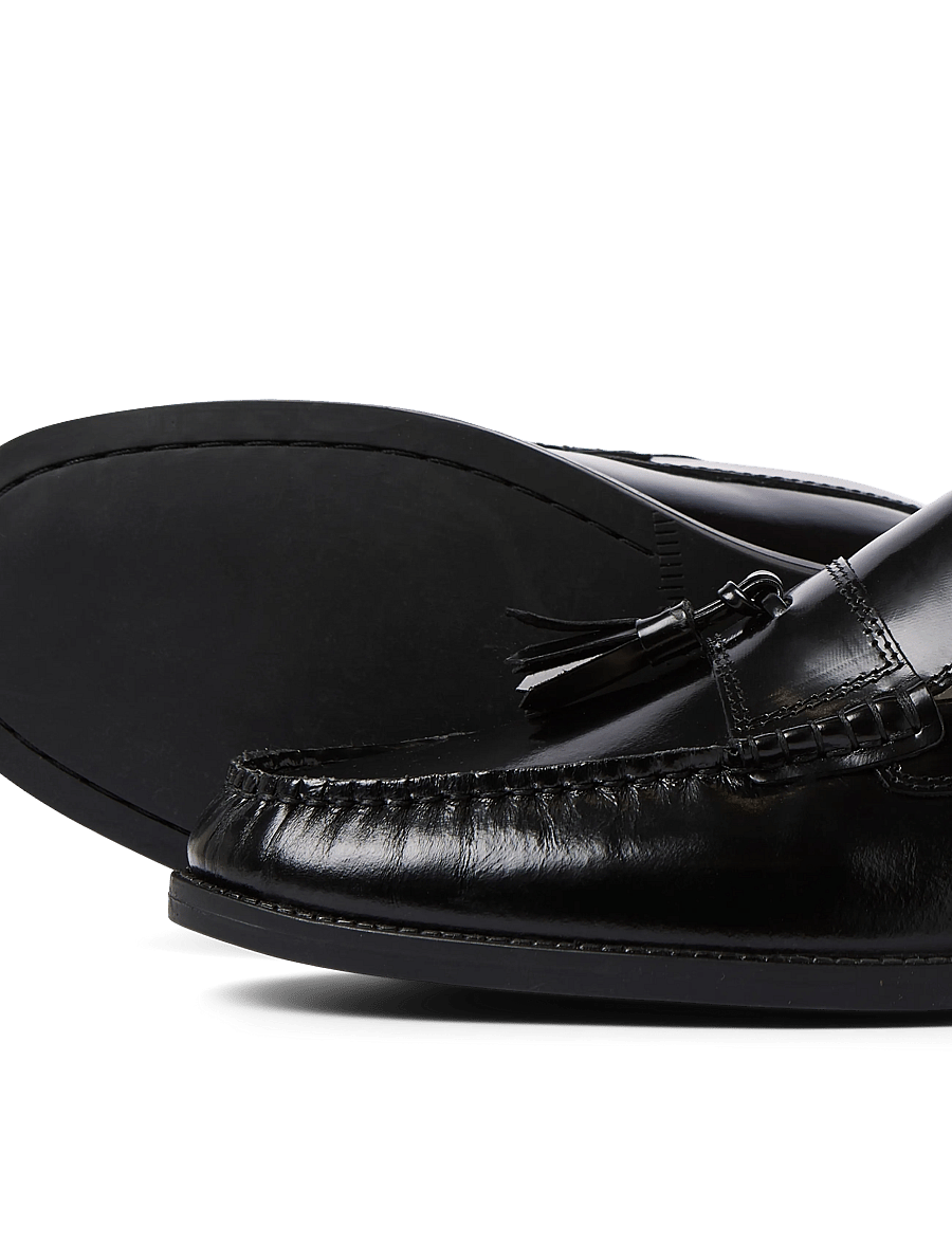 Jack & Jones - JFWPENNYBAR TASSEL LEATHER LOAFER - collections - black - 5