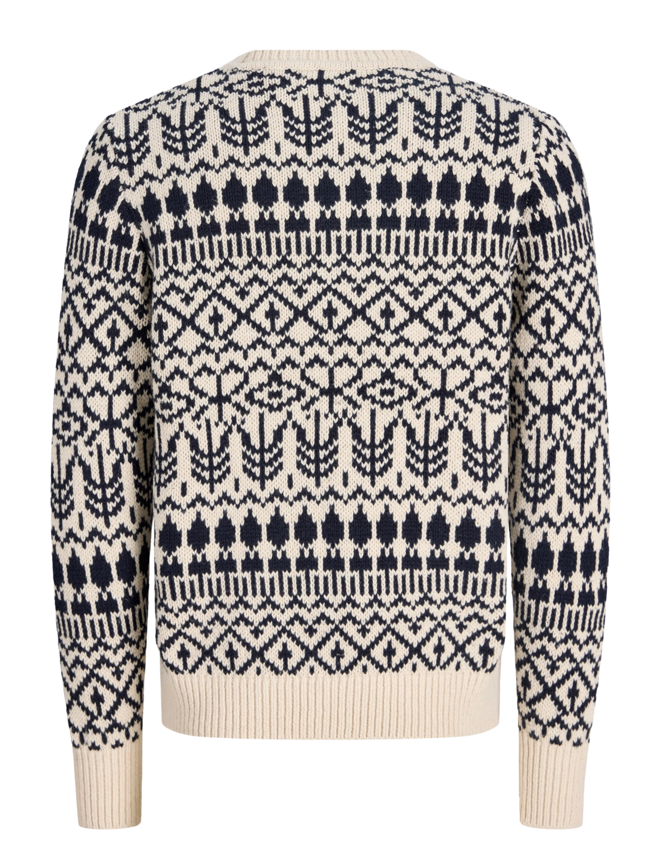 Jack & Jones - JPRBLUCLARK KNIT PATTERN CREW NECK - round necks - parchment - 1