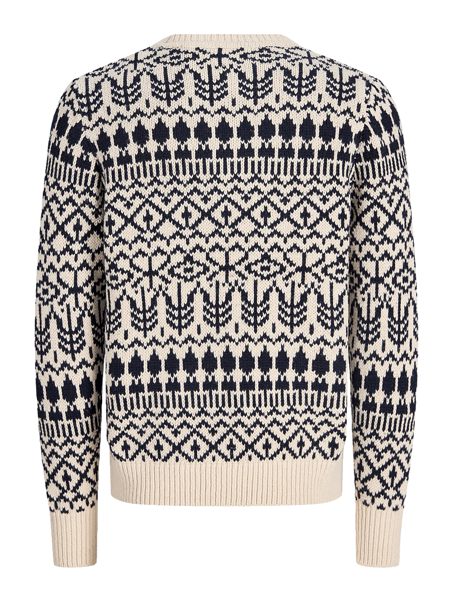 Jack & Jones - JPRBLUCLARK KNIT PATTERN CREW NECK - round necks - parchment - 1