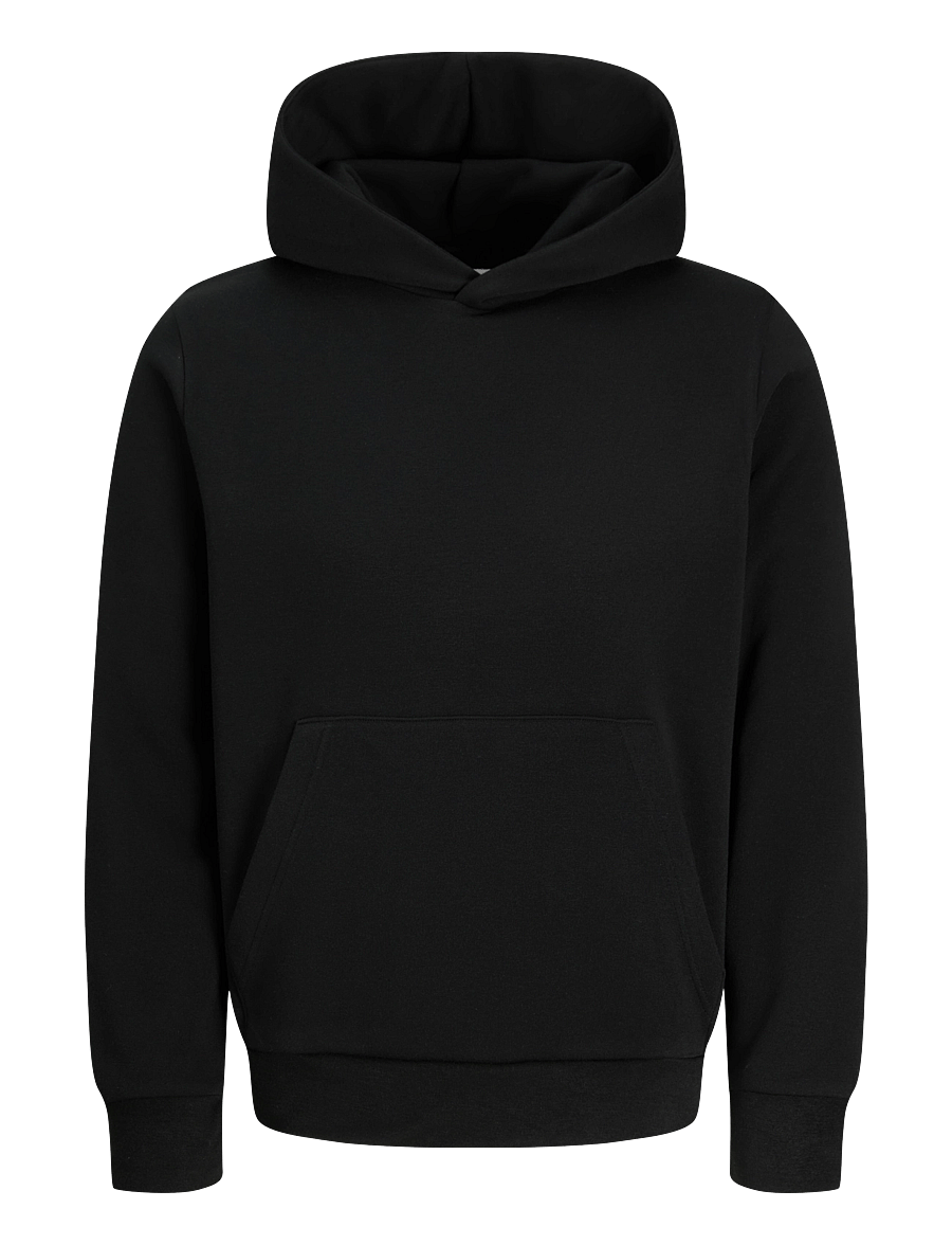 Jack & Jones - JACOLLIE PLAIN HOODIE - hoodies - black - 0