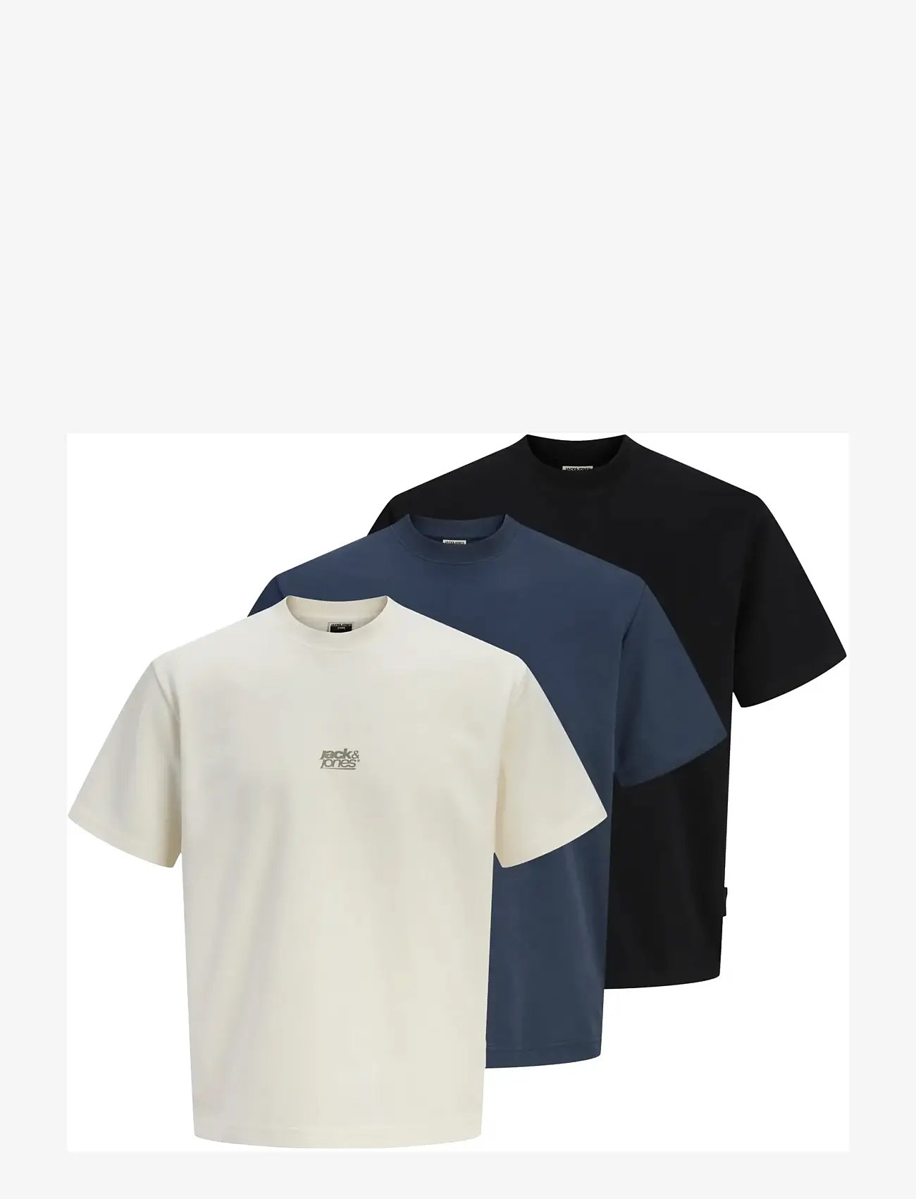 Jack & Jones - JCOBREEZE BACK PRINT TEE SS CREW 3PK MP - multipack t-shirts - sweet corn - 1