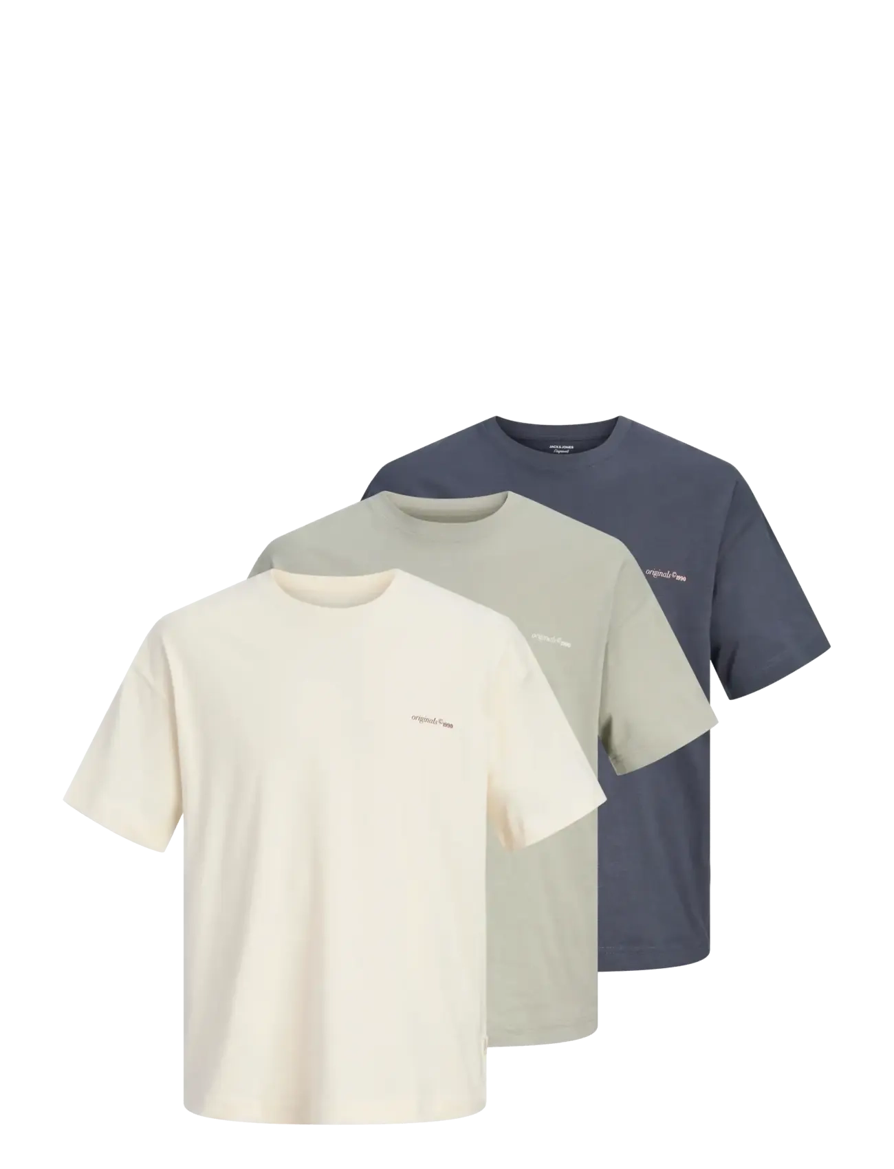 Jack & Jones JORMONTAUK BACK GRAPHIC TEE SS 3PK MP - Jack & Jones - SEAGRASS / beige
