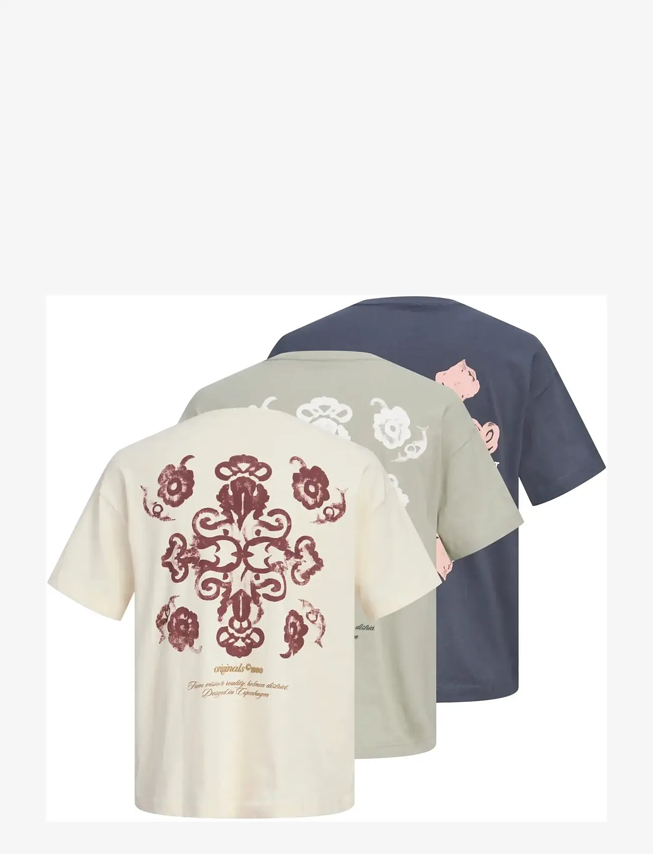 Jack & Jones - JORMONTAUK BACK GRAPHIC TEE SS 3PK MP - t-shirts im multipack - seagrass - 2
