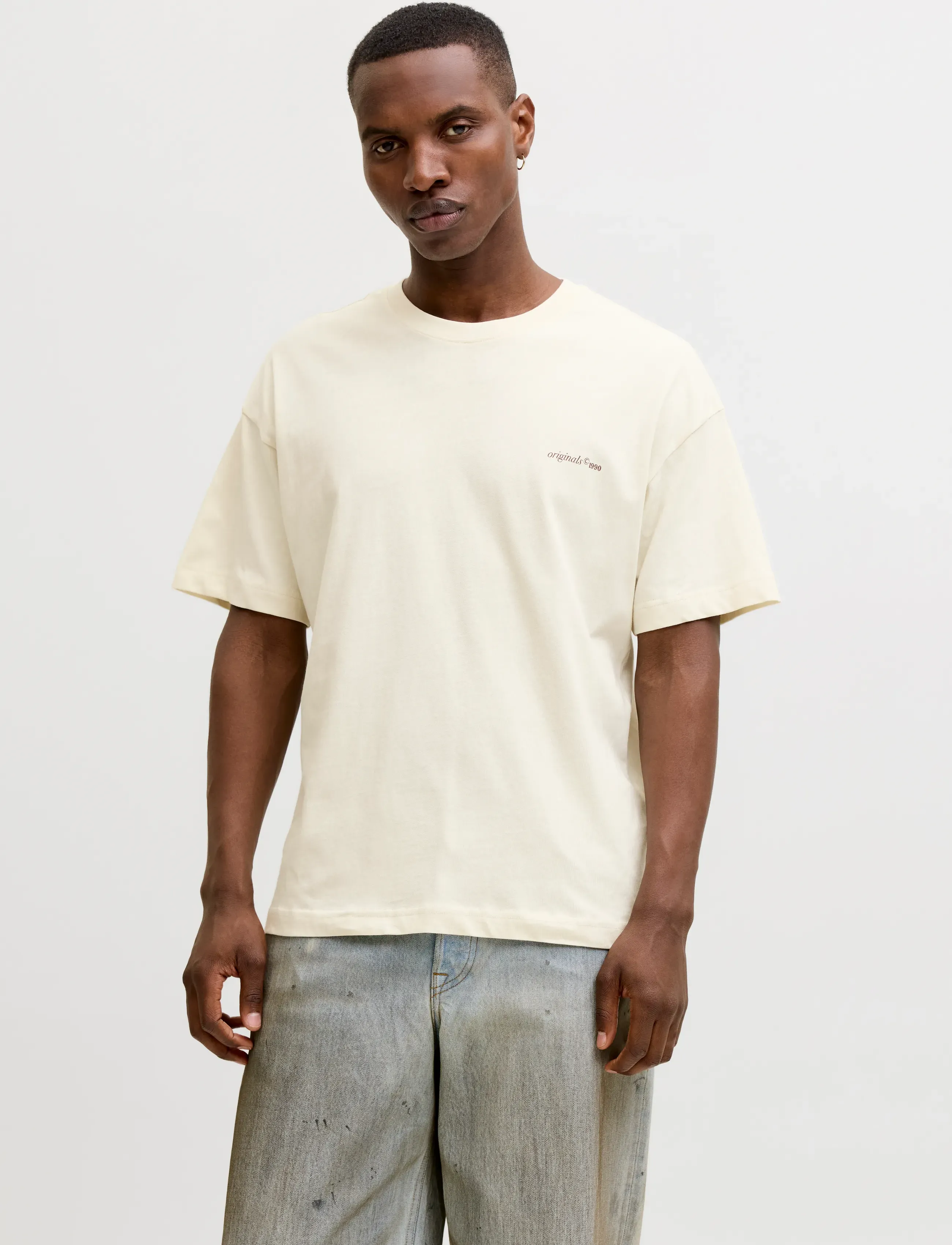 Jack & Jones Jormontauk Back Graphic Tee Ss 3Pk Mp, S, Beige, T-Shirts > Kortærmede, Herre