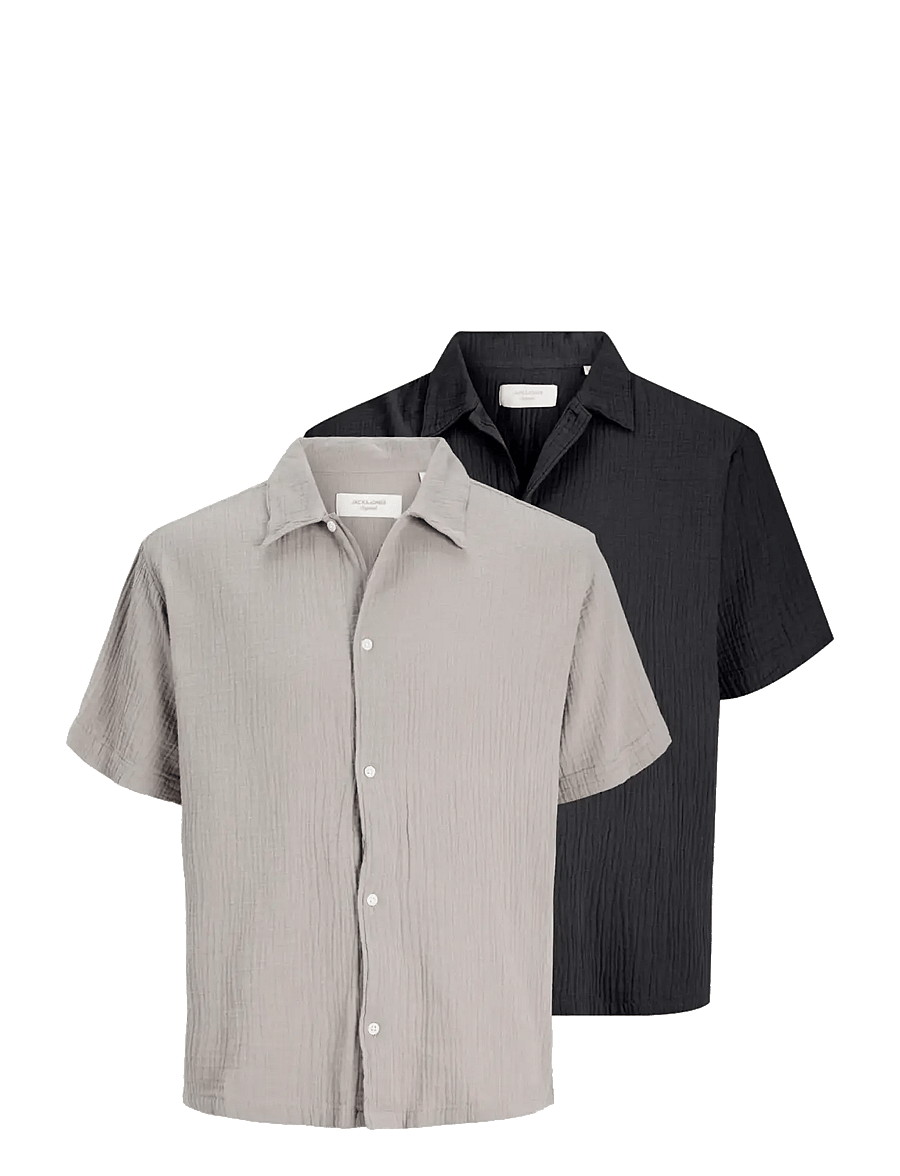 Jack & Jones - JORNANTUCKET DOUBL CLOTH SHIRT SS 2PK MP - kortærmede skjorter - vintage khaki - 1