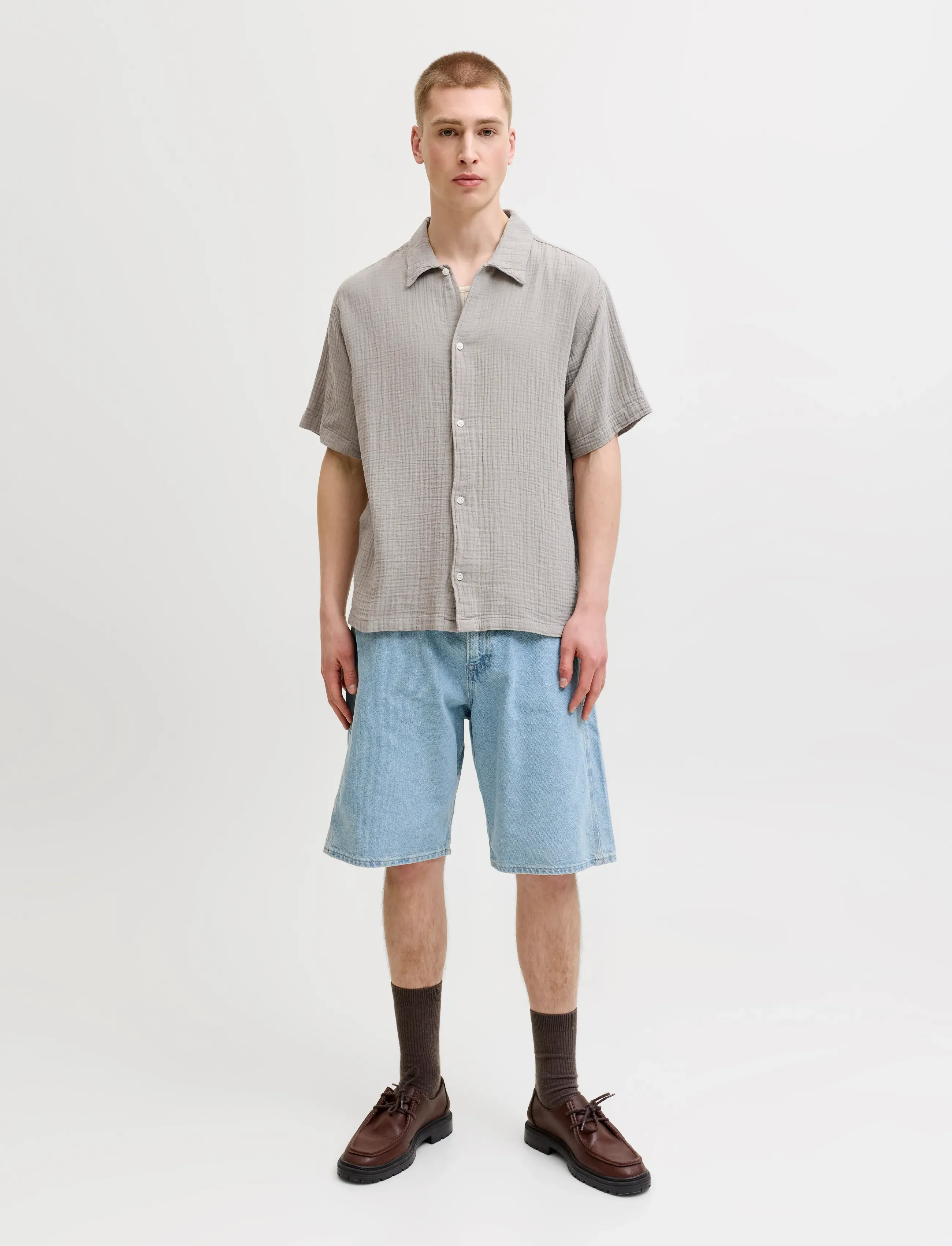 Jack & Jones - JORNANTUCKET DOUBL CLOTH SHIRT SS 2PK MP - kurzarmhemden - vintage khaki - 4