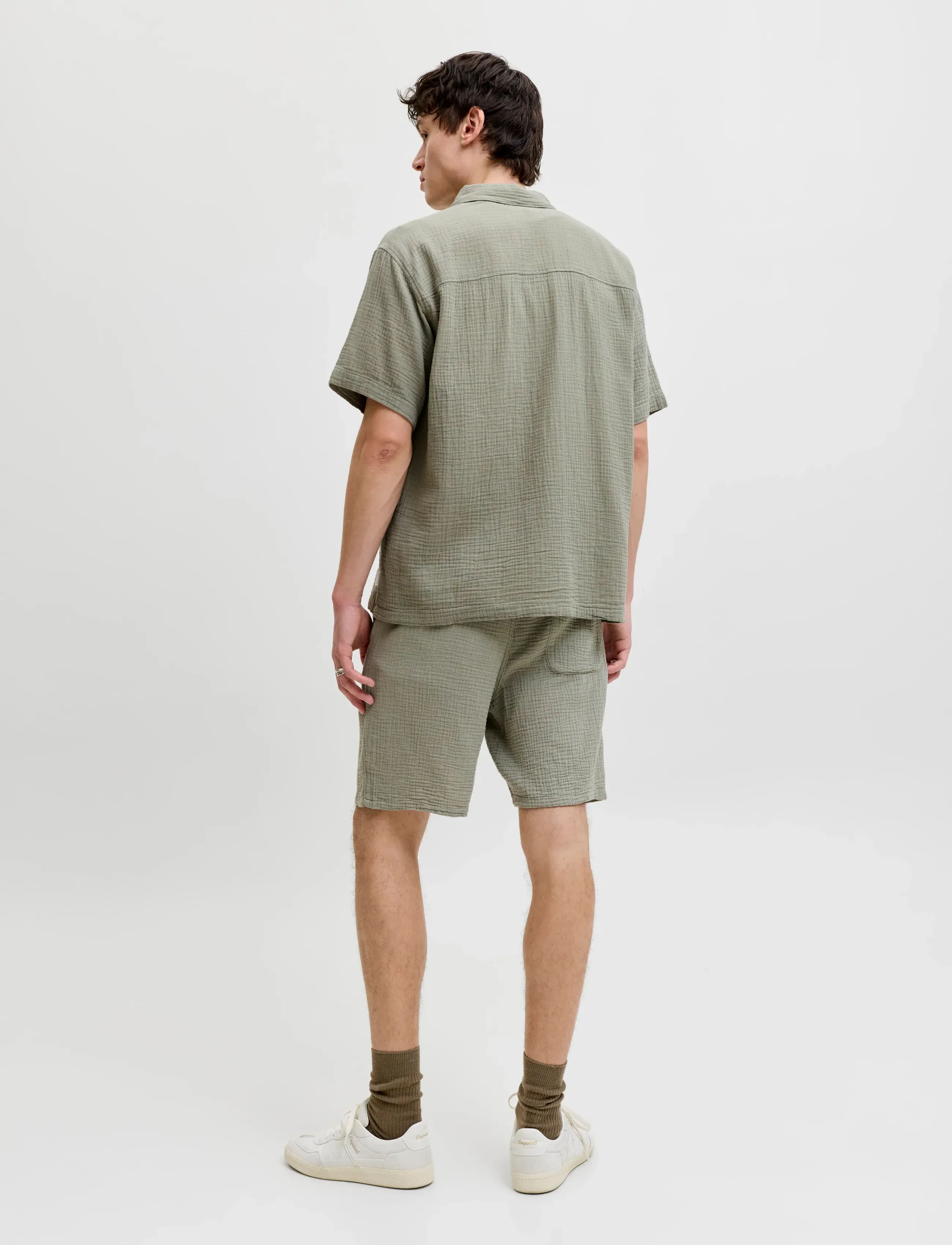 Jack & Jones - JORNANTUCKET CLOTH SHIRT SS SET PACK MP - casual shorts - seagrass - 2