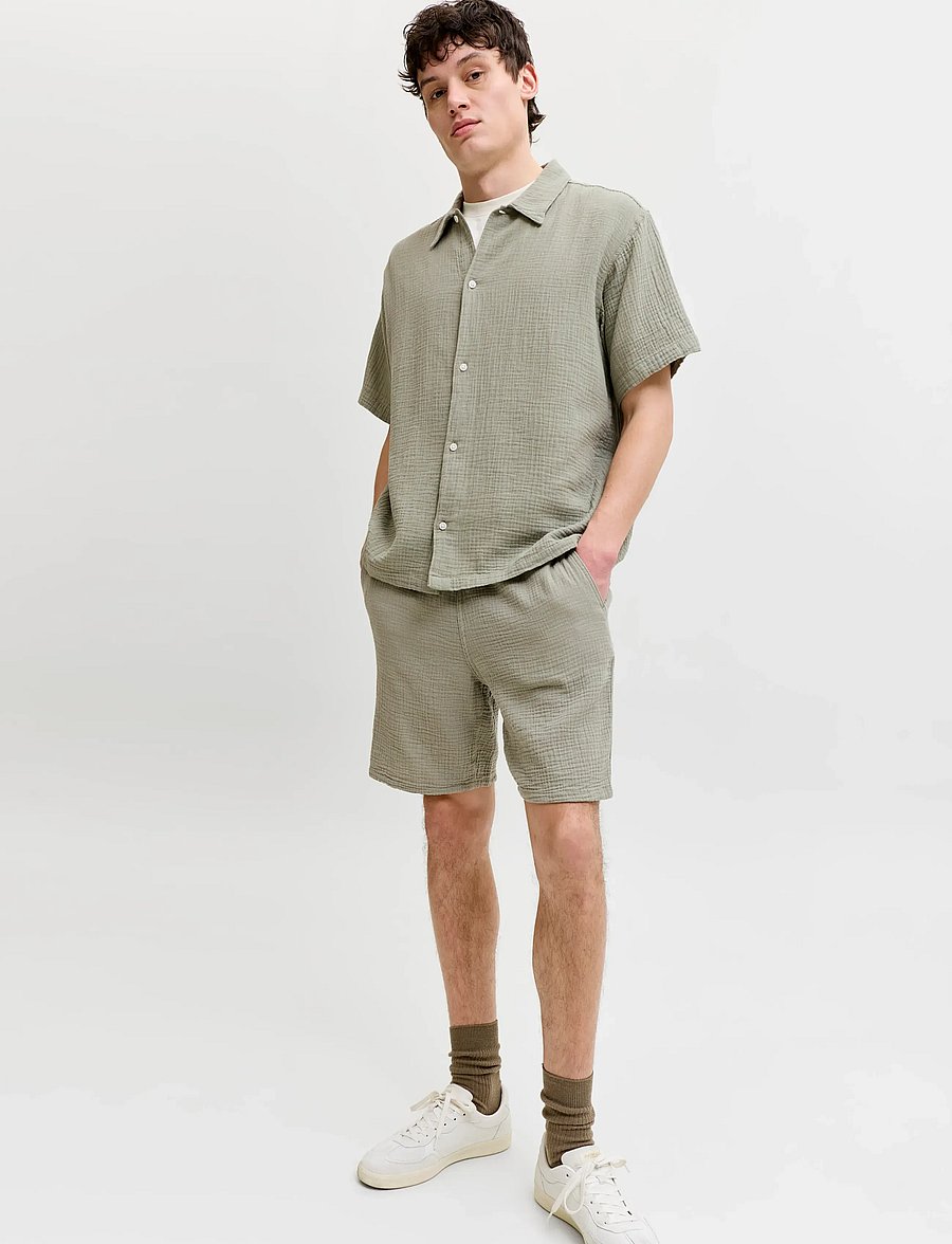 Jack & Jones - JORNANTUCKET CLOTH SHIRT SS SET PACK MP - casual shorts - seagrass - 5