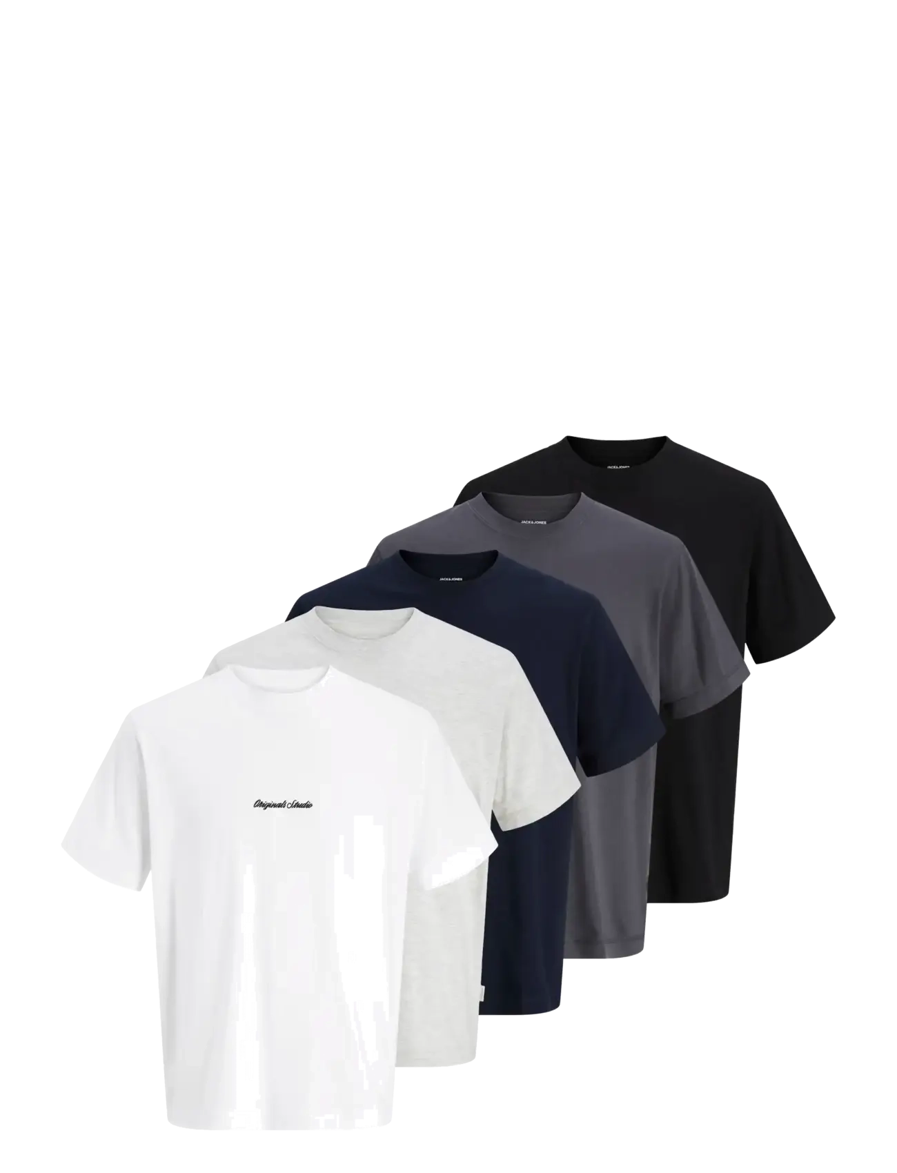 JORNORREBRO EMB TEE SS CN 5PK MP - BRIGHT WHITE