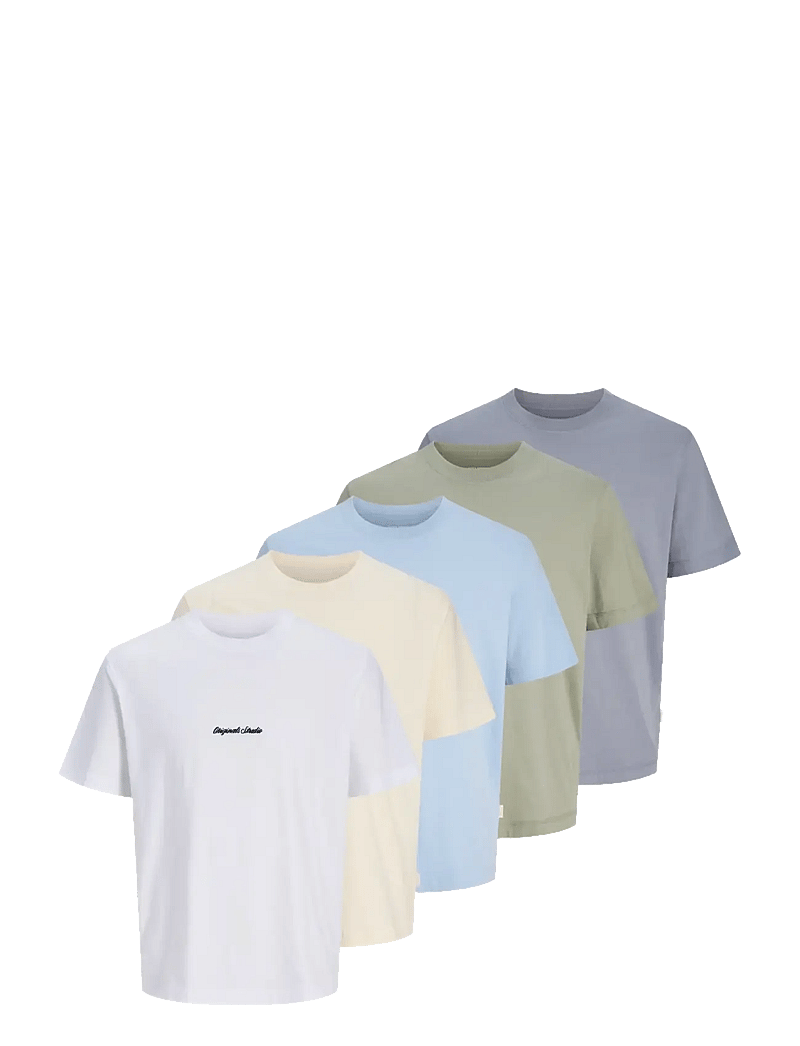 Jack & Jones - JORNORREBRO EMB TEE SS CN 5PK MP - multipack t-shirts - seagrass - 1
