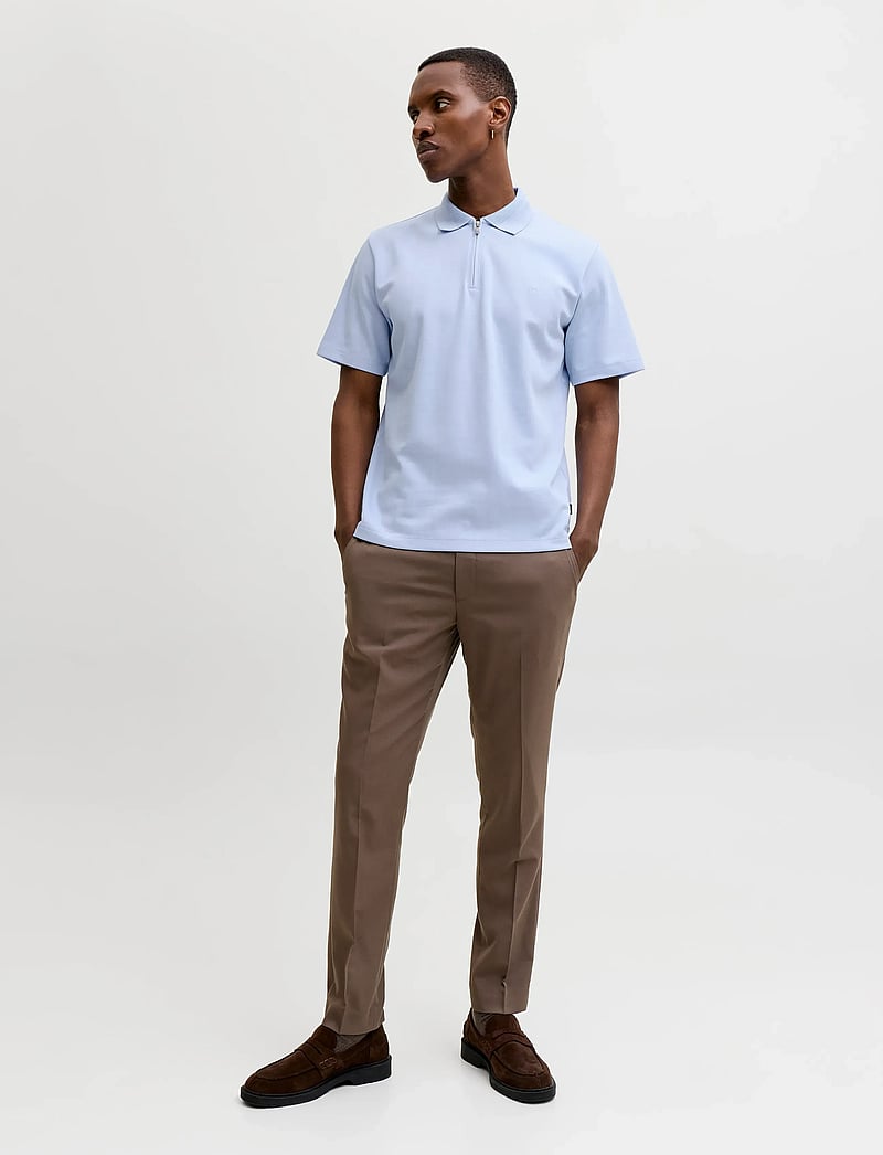 Jack & Jones - JPRBLAETHAN SS ZIP POLO 2PK MP - kortærmede poloer - chambray blue - 2