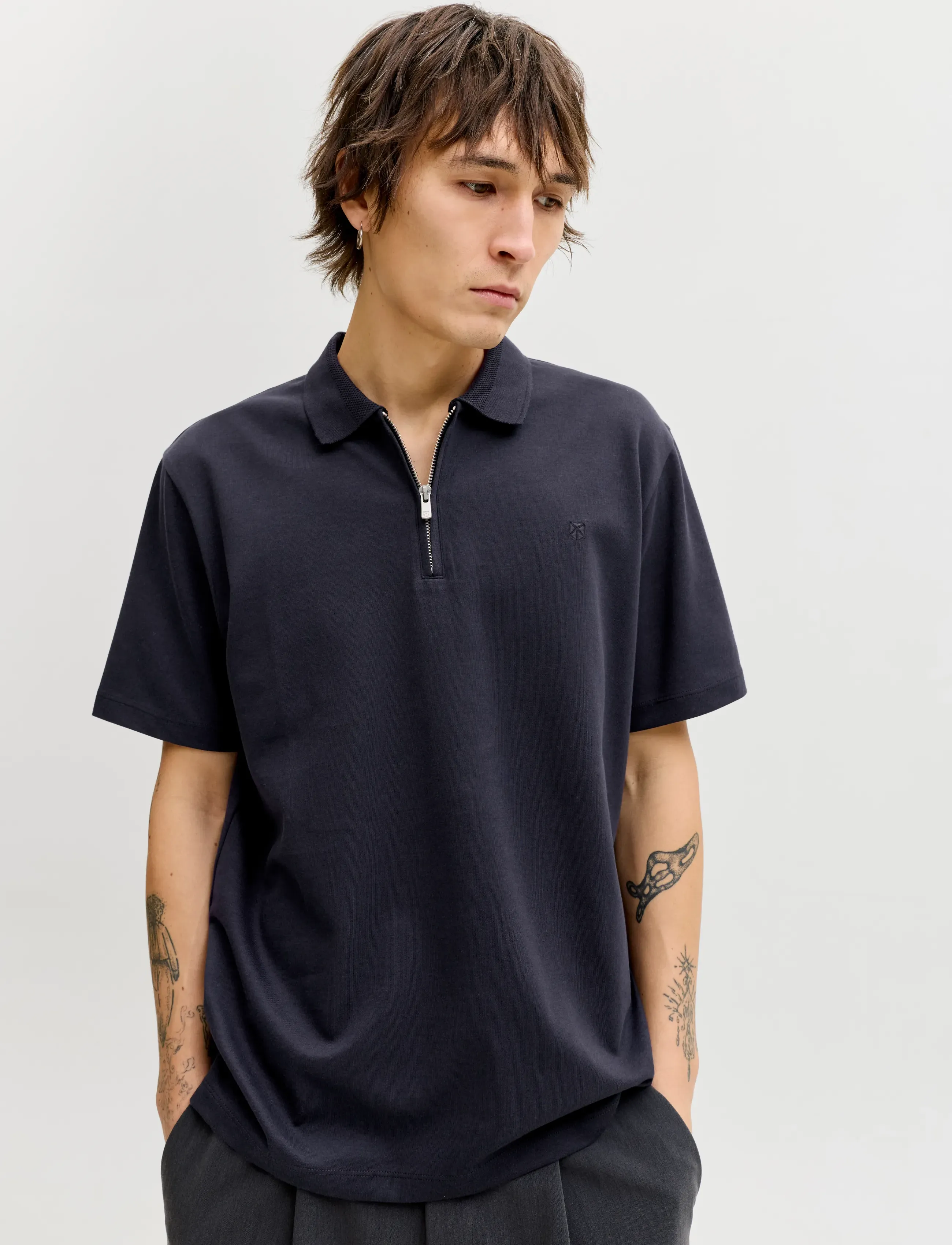 Jack & Jones - JPRBLAETHAN SS ZIP POLO 2PK MP - kortærmede poloer - chambray blue - 4