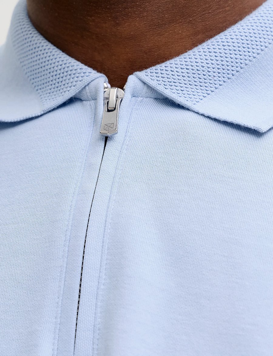 Jack & Jones - JPRBLAETHAN SS ZIP POLO 2PK MP - lühikeste varrukatega polod - chambray blue - 4