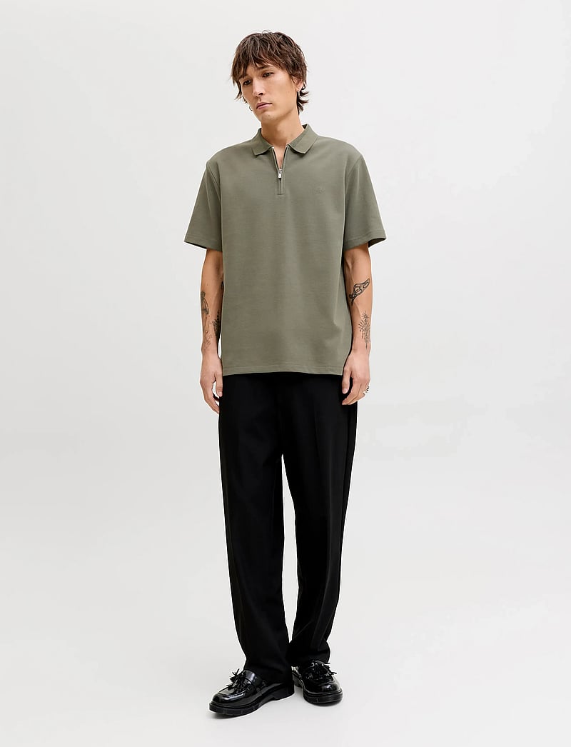 Jack & Jones - JPRBLAETHAN SS ZIP POLO 2PK MP - kortærmede poloer - smokey olive - 2