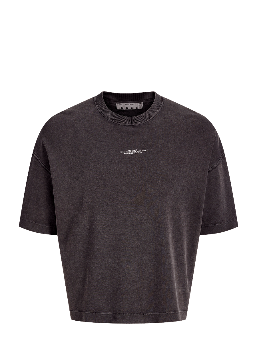 Jack & Jones - JCOTRACE WASHED TEE SS CN - short-sleeved t-shirts - black - 0