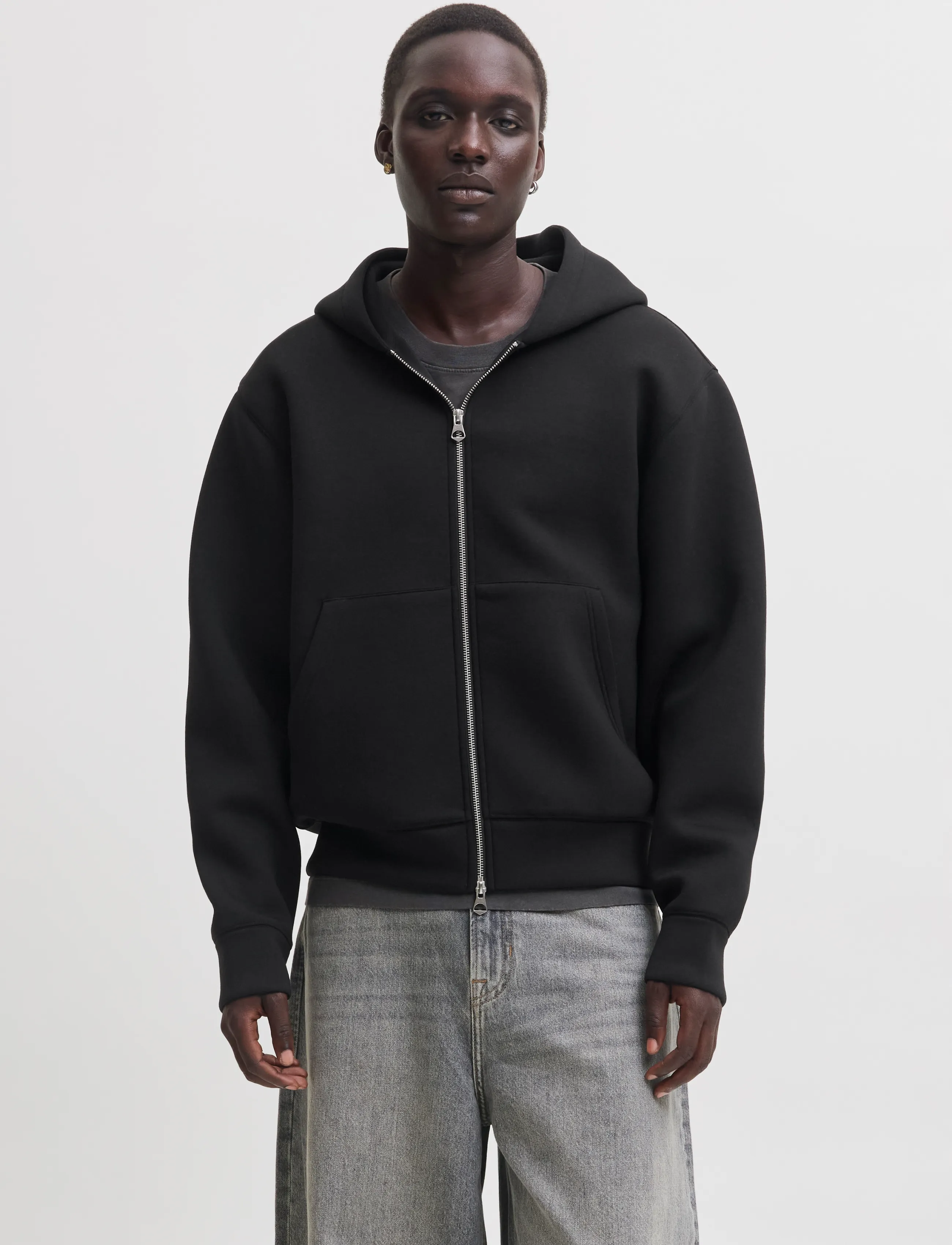 Jack & Jones JCOLEGACY SWEAT SCUBA ZIP HOOD NOOS - Hættetrøjer - BLACK / black