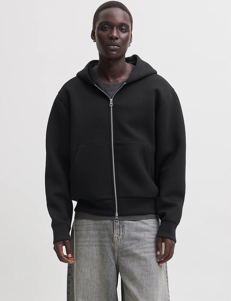 Jack & Jones - JCOLEGACY SWEAT SCUBA ZIP HOOD NOOS - kapuzenpullover - black - 0