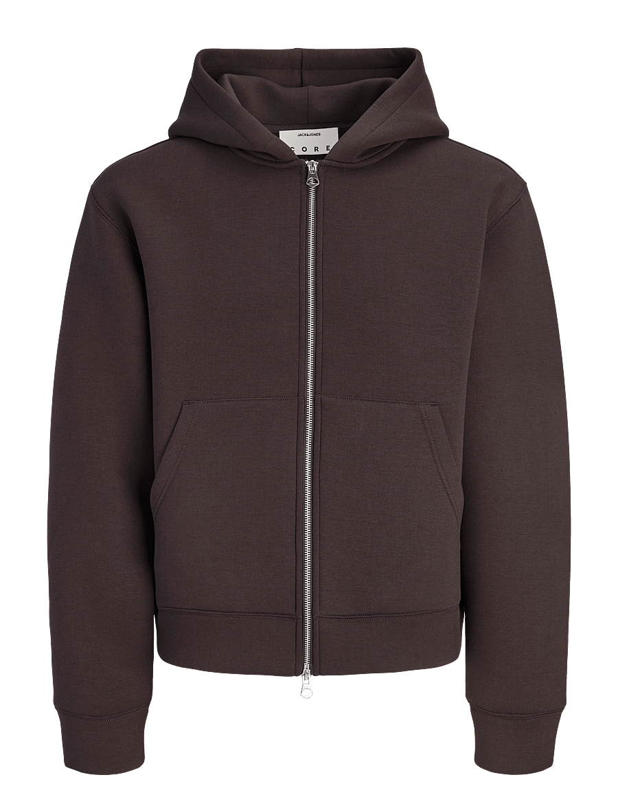 Jack & Jones - JCOLEGACY SWEAT SCUBA ZIP HOOD NOOS - kapuzenpullover - chocolate torte - 0