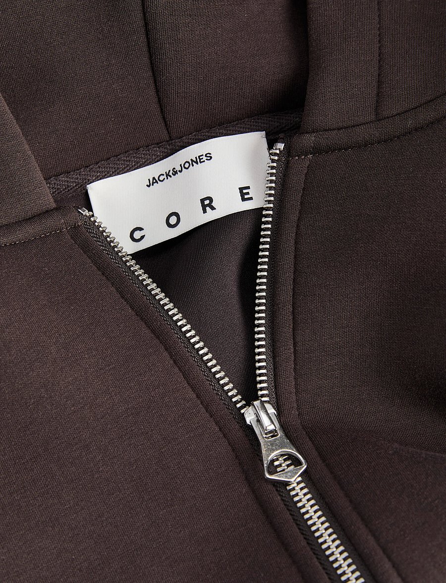 Jack & Jones - JCOLEGACY SWEAT SCUBA ZIP HOOD NOOS - kapuzenpullover - chocolate torte - 3