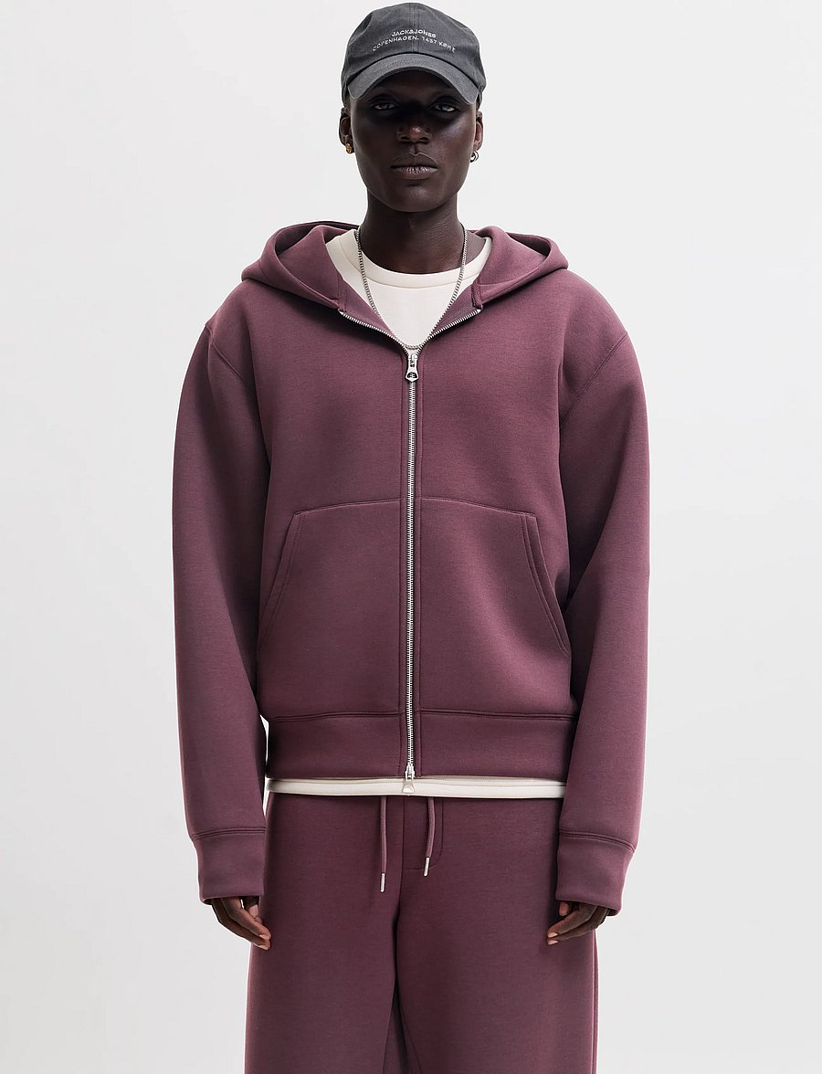 Jack & Jones - JCOLEGACY SWEAT SCUBA ZIP HOOD NOOS - kapuzenpullover - fudge - 0