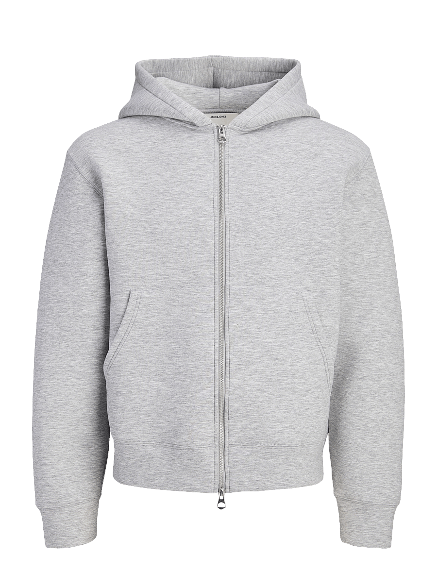 Jack & Jones - JCOLEGACY SWEAT SCUBA ZIP HOOD NOOS - light grey melange - 1