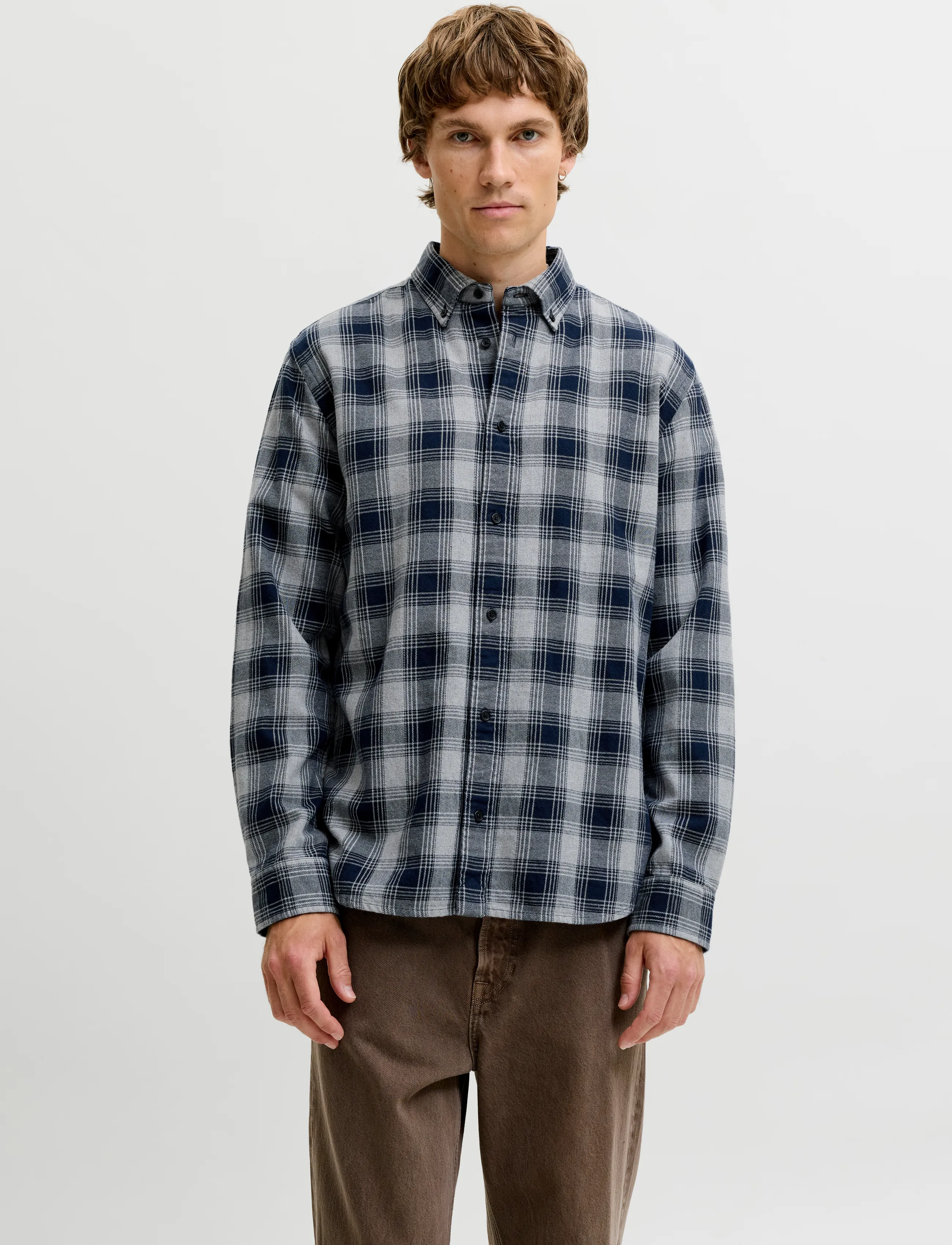 Jack & Jones JPRBLUHARVEY CHECK L/S SHIRT SN - Ruudulised särgid - DARK NAVY / navy