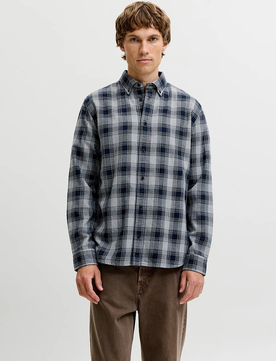 Jack & Jones - JPRBLUHARVEY CHECK L/S SHIRT SN - flanellsärgid - dark navy - 0