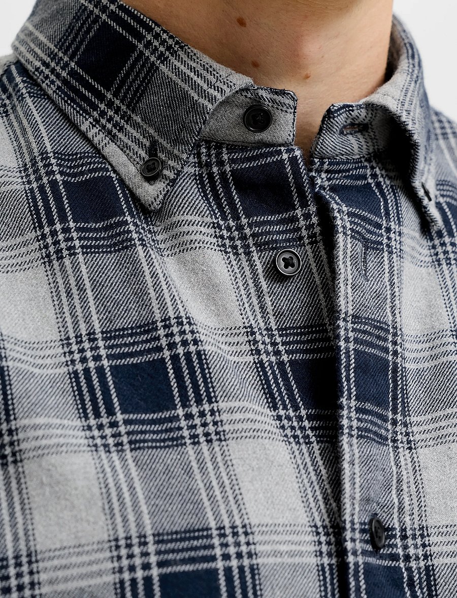 Jack & Jones - JPRBLUHARVEY CHECK L/S SHIRT SN - flanellsärgid - dark navy - 4