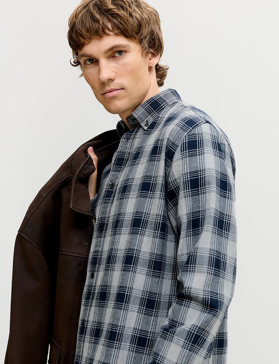 Jack & Jones - JPRBLUHARVEY CHECK L/S SHIRT SN - flanellsärgid - dark navy - 5