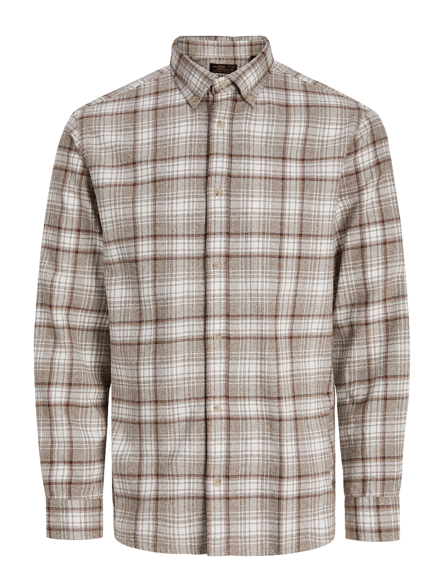 Jack & Jones - JPRBLUHARVEY CHECK L/S SHIRT SN - flanellsärgid - plaza taupe - 1