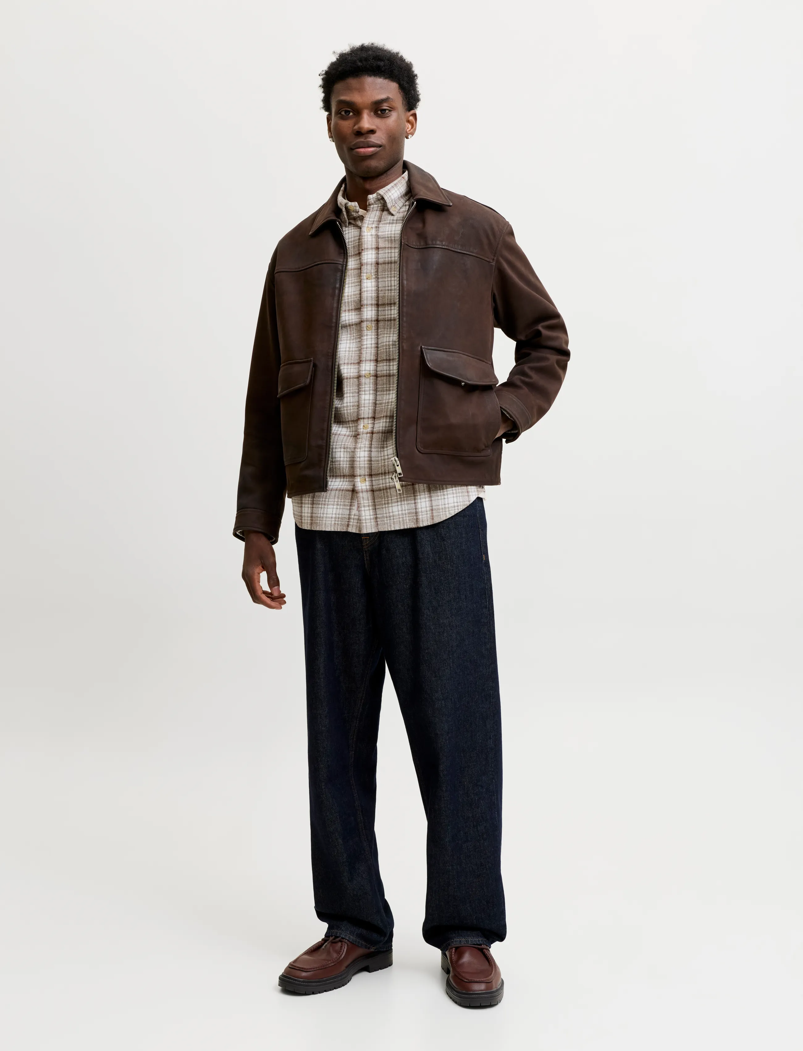 Jack & Jones - JPRBLUHARVEY CHECK L/S SHIRT SN - flanellsärgid - plaza taupe - 4