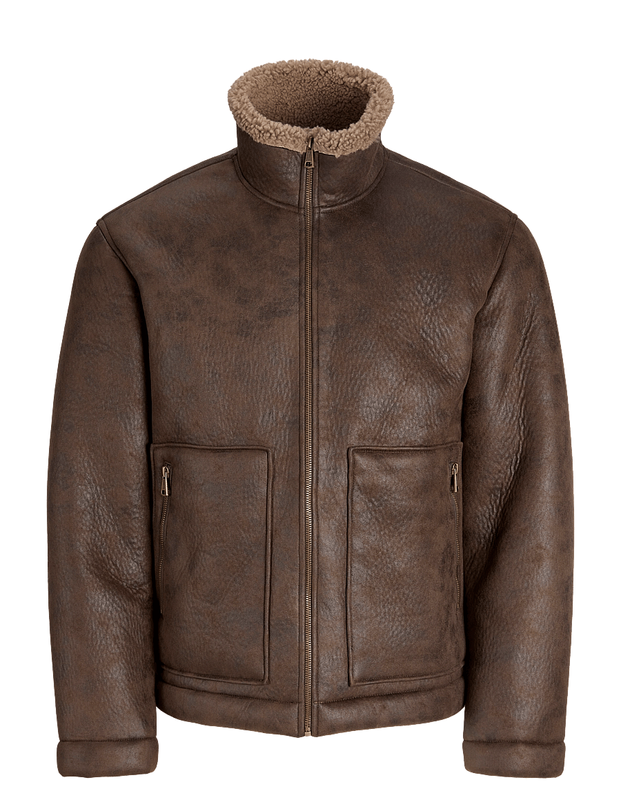 Jack & Jones - JORSALAMANCO FLIGHT JACKET SN - fall jackets - chocolate brown - 1