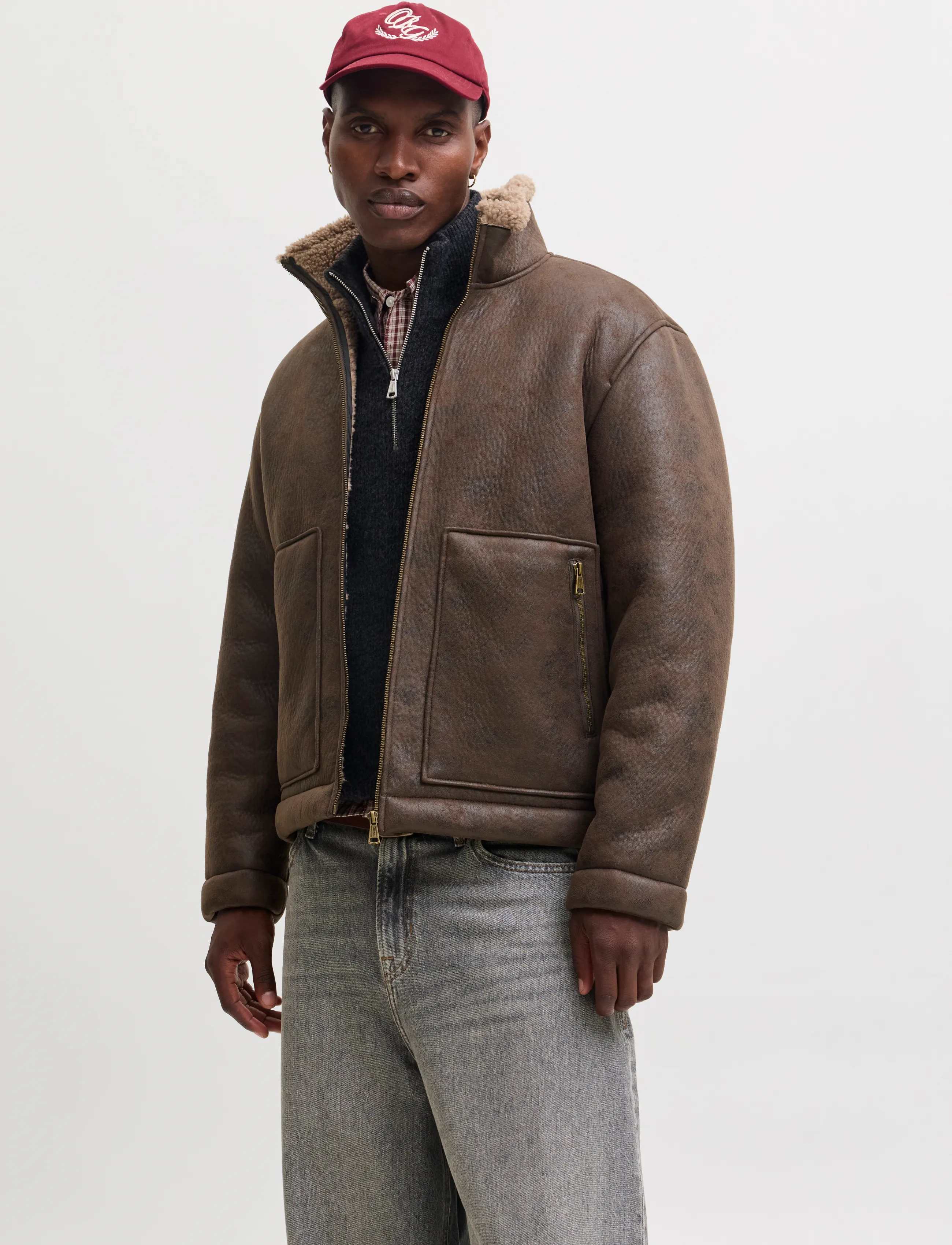 Jack & Jones JORSALAMANCO FLIGHT JACKET SN - Clothing - CHOCOLATE BROWN / brown