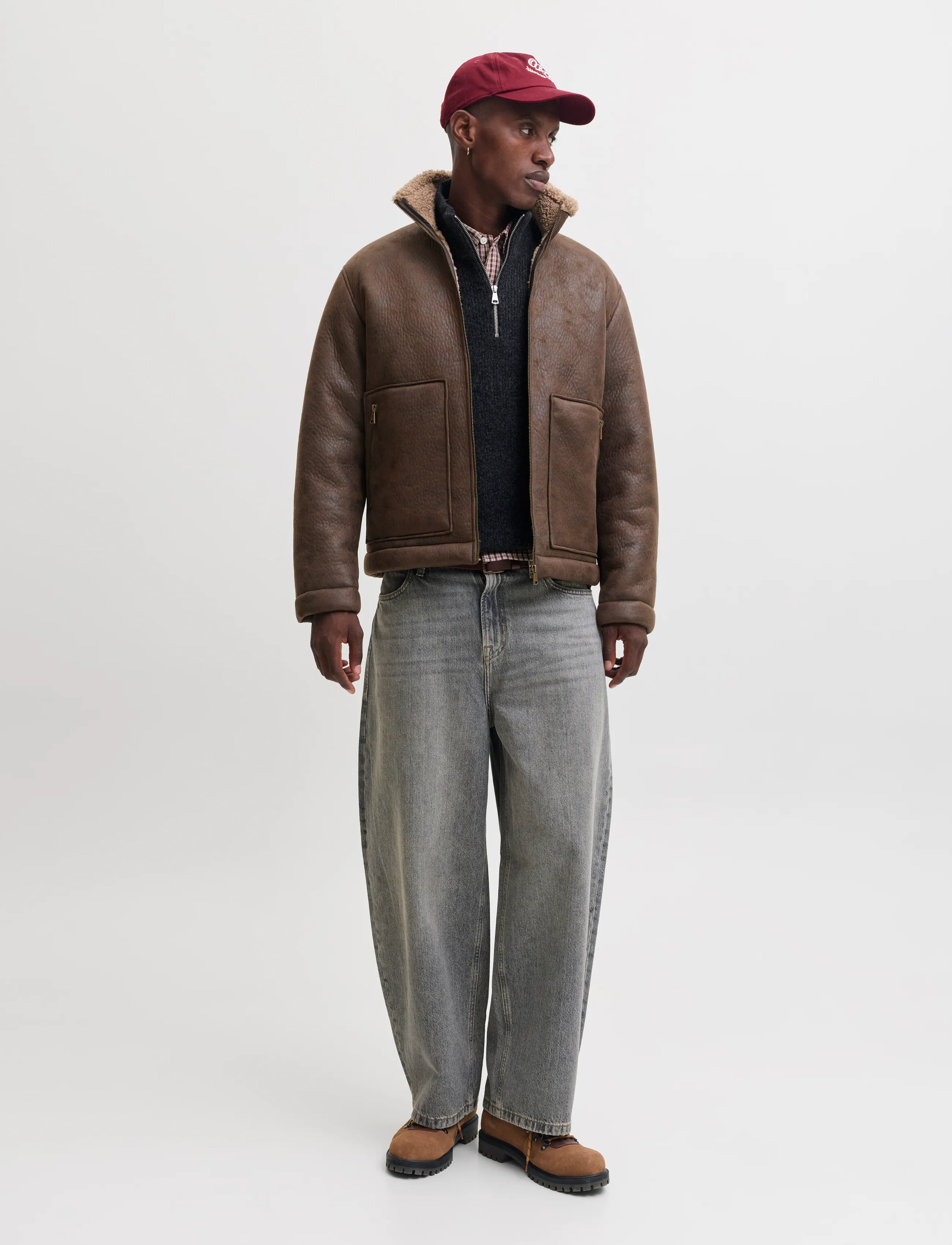 Jack & Jones - JORSALAMANCO FLIGHT JACKET SN - fall jackets - chocolate brown - 4