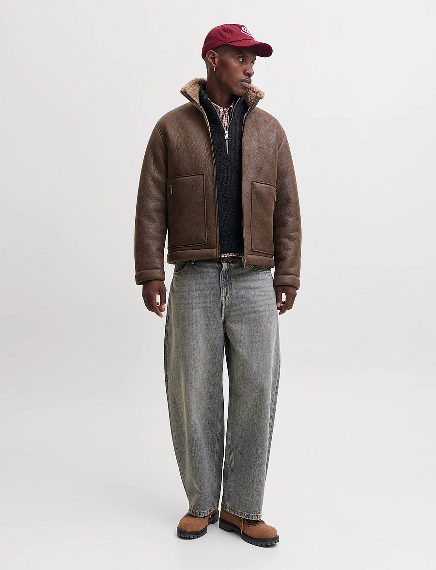 Jack & Jones - JORSALAMANCO FLIGHT JACKET SN - fall jackets - chocolate brown - 4