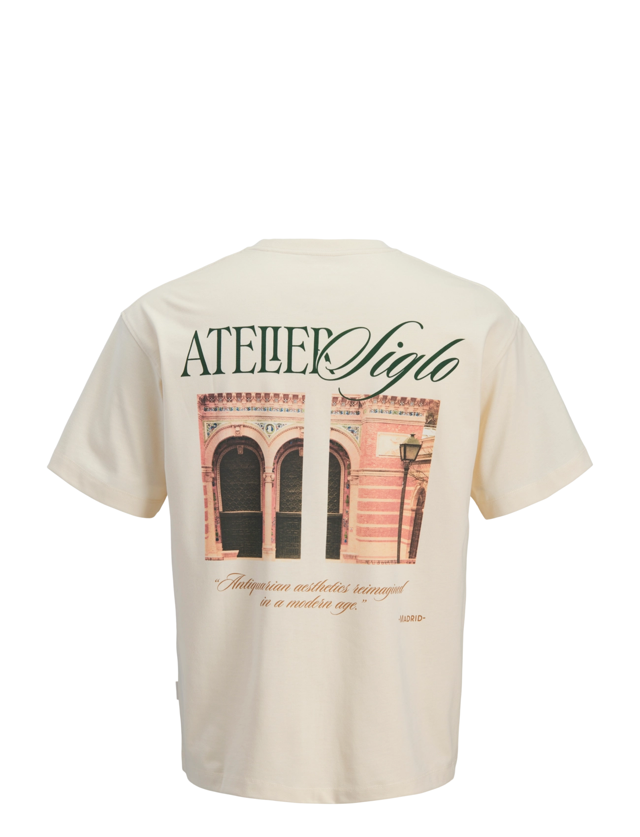 Jack & Jones - JORSALAMANCO PHOTO BACK TEE SS CN SN - kurzärmelige t-shirts - antique white - 2