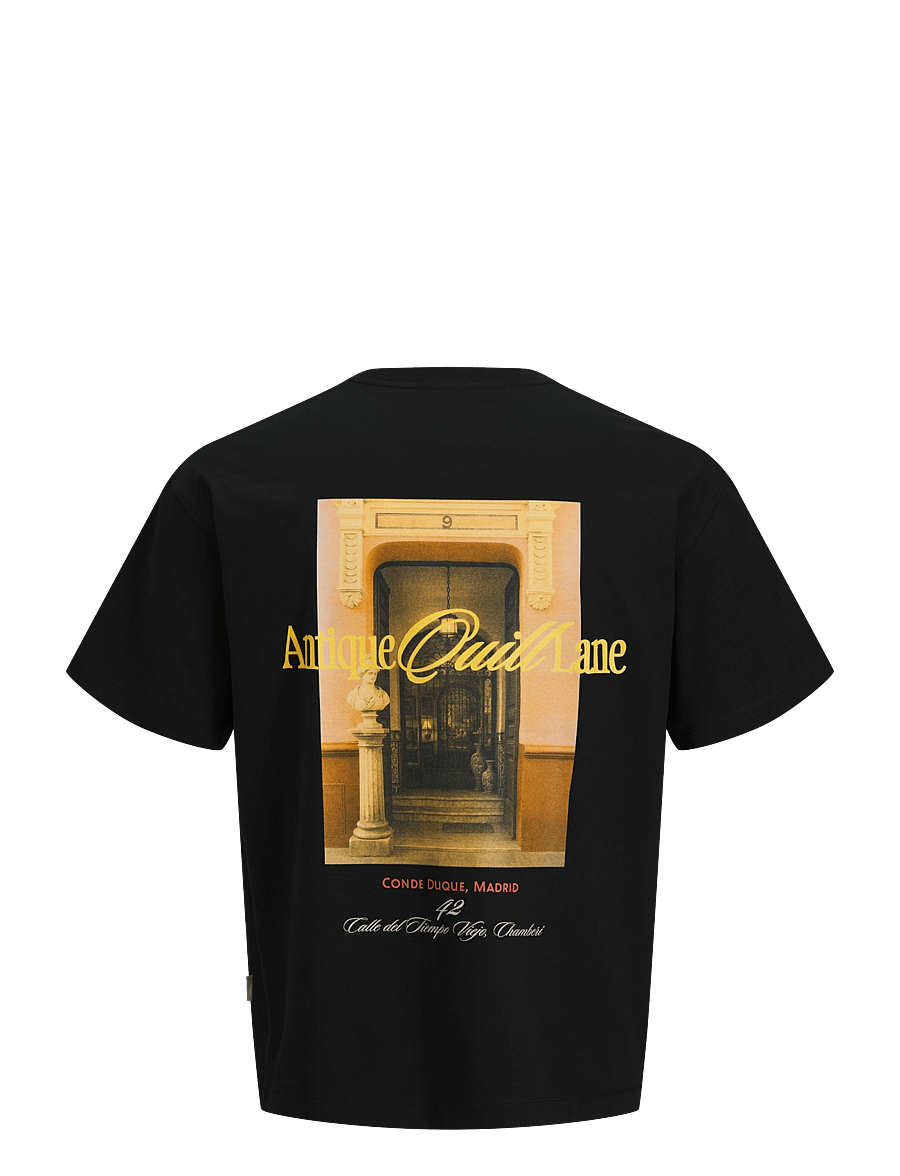 Jack & Jones - JORSALAMANCO PHOTO BACK TEE SS CN SN - kurzärmelige t-shirts - black - 2