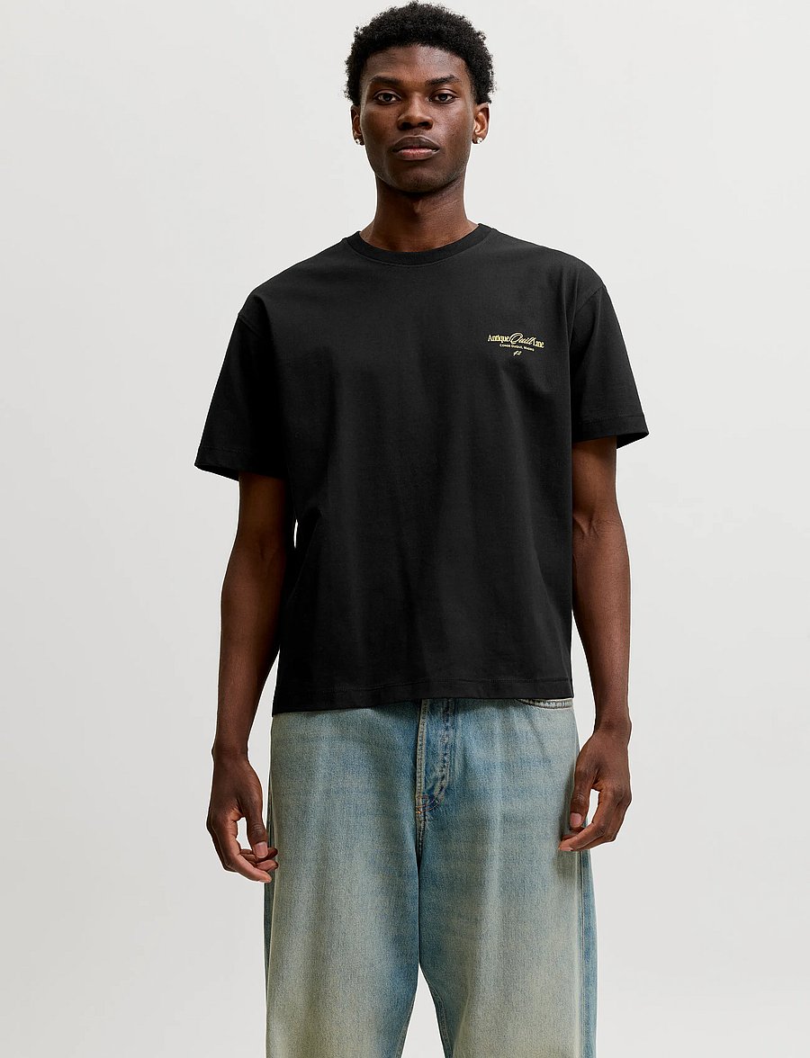 Jack & Jones - JORSALAMANCO PHOTO BACK TEE SS CN SN - kurzärmelige t-shirts - black - 0