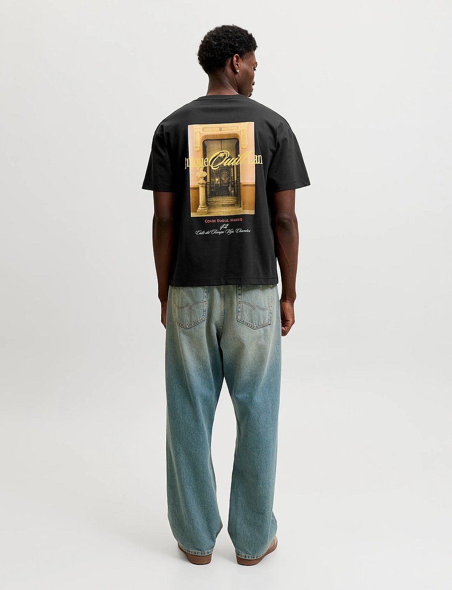 Jack & Jones - JORSALAMANCO PHOTO BACK TEE SS CN SN - kurzärmelige t-shirts - black - 3