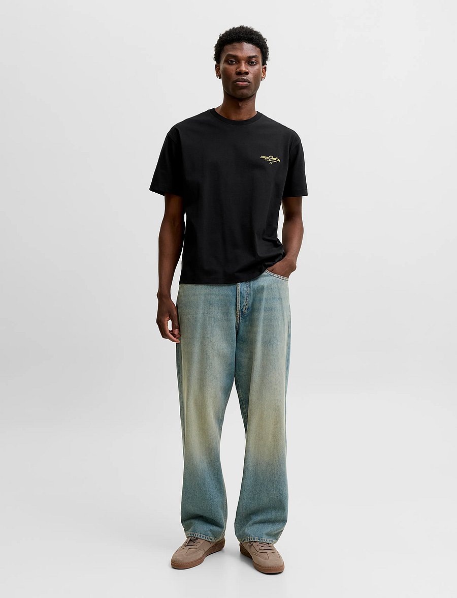 Jack & Jones - JORSALAMANCO PHOTO BACK TEE SS CN SN - kurzärmelige t-shirts - black - 4