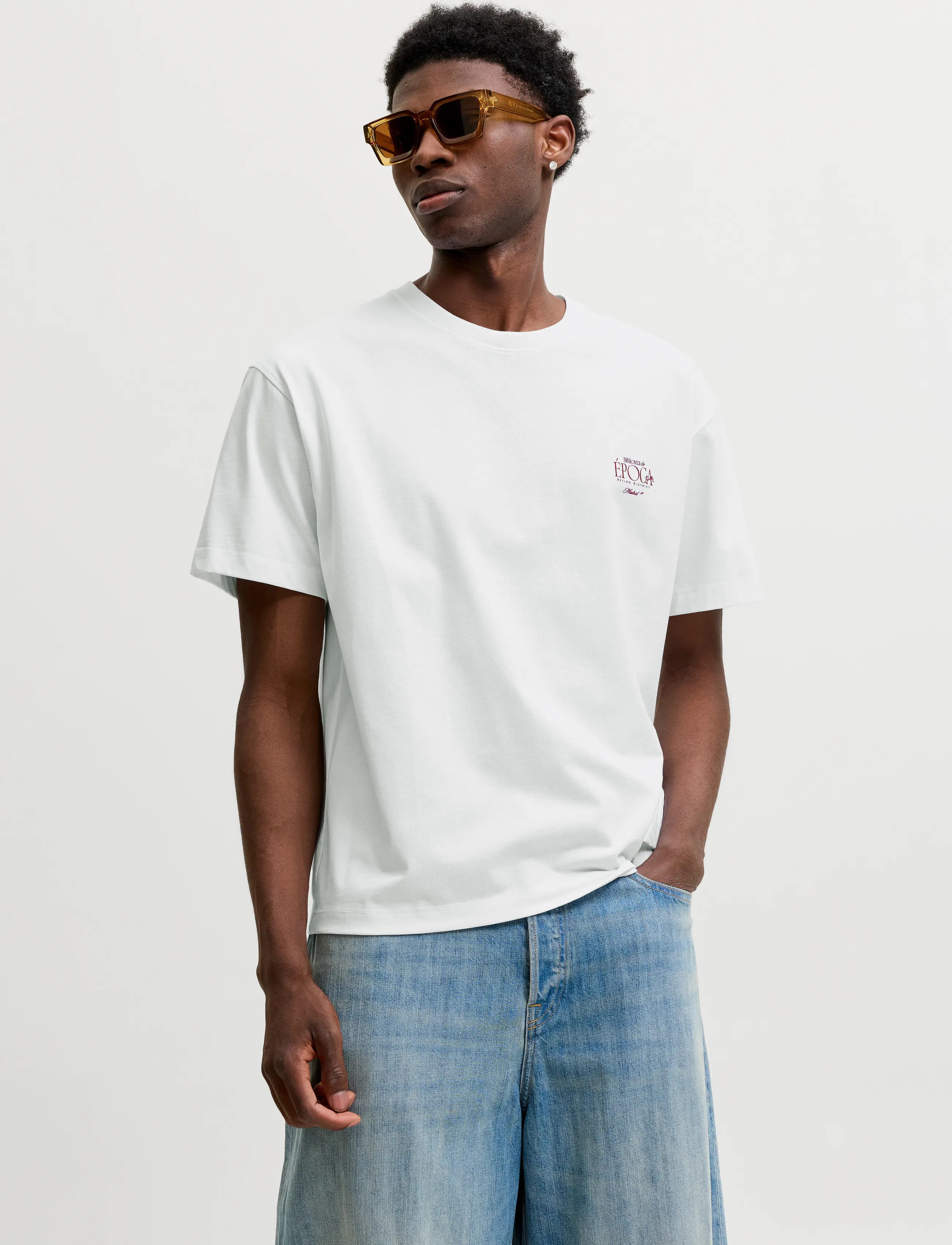 Jack & Jones JORSALAMANCO PHOTO BACK TEE SS CN SN - Kortærmede T-shirts - BRIGHT WHITE / white