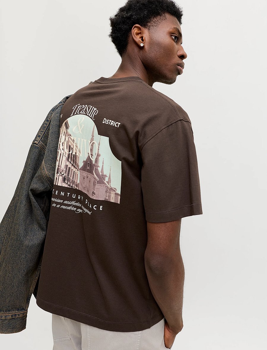 Jack & Jones - JORSALAMANCO PHOTO BACK TEE SS CN SN - kortærmede t-shirts - java - 5