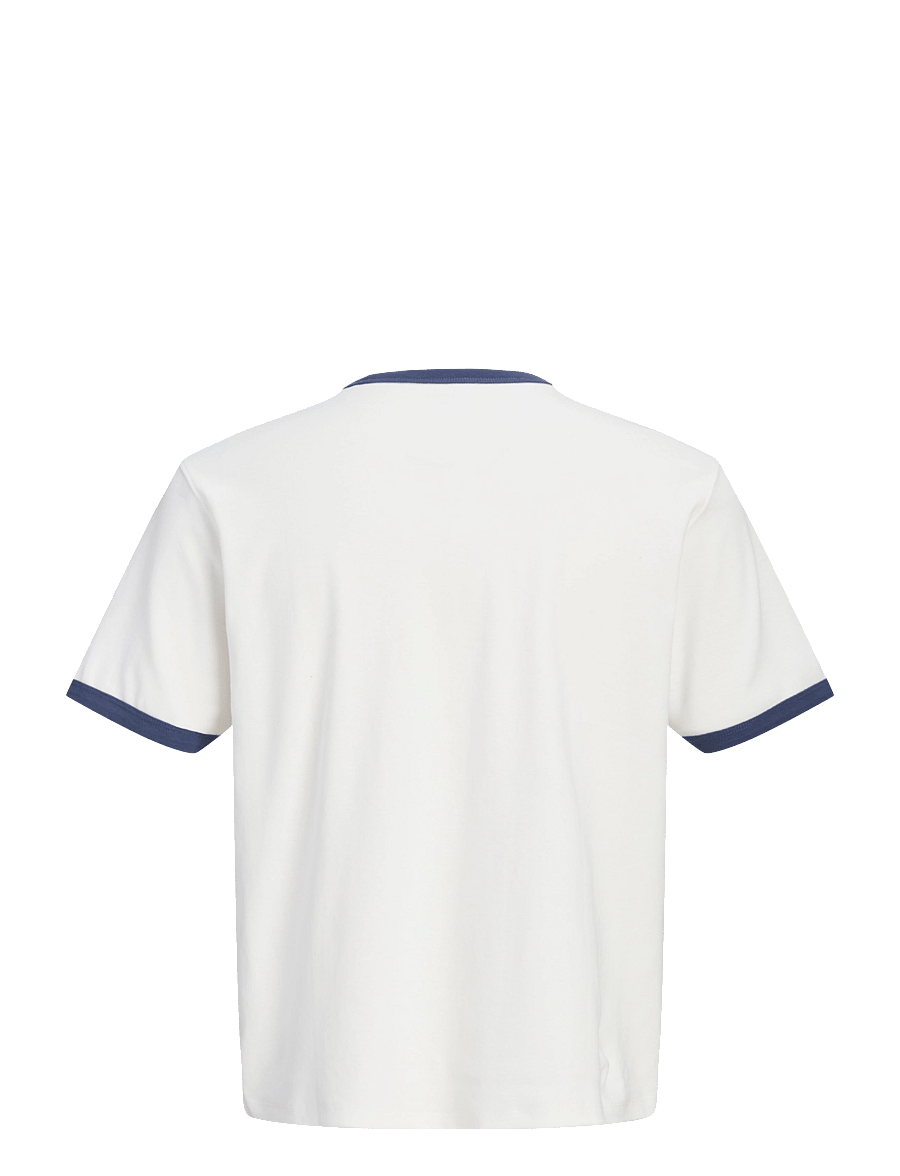 Jack & Jones - JORCHAMBERI RINGER TEE SS CREW NECK - kurzärmelige t-shirts - cloud dancer - 1