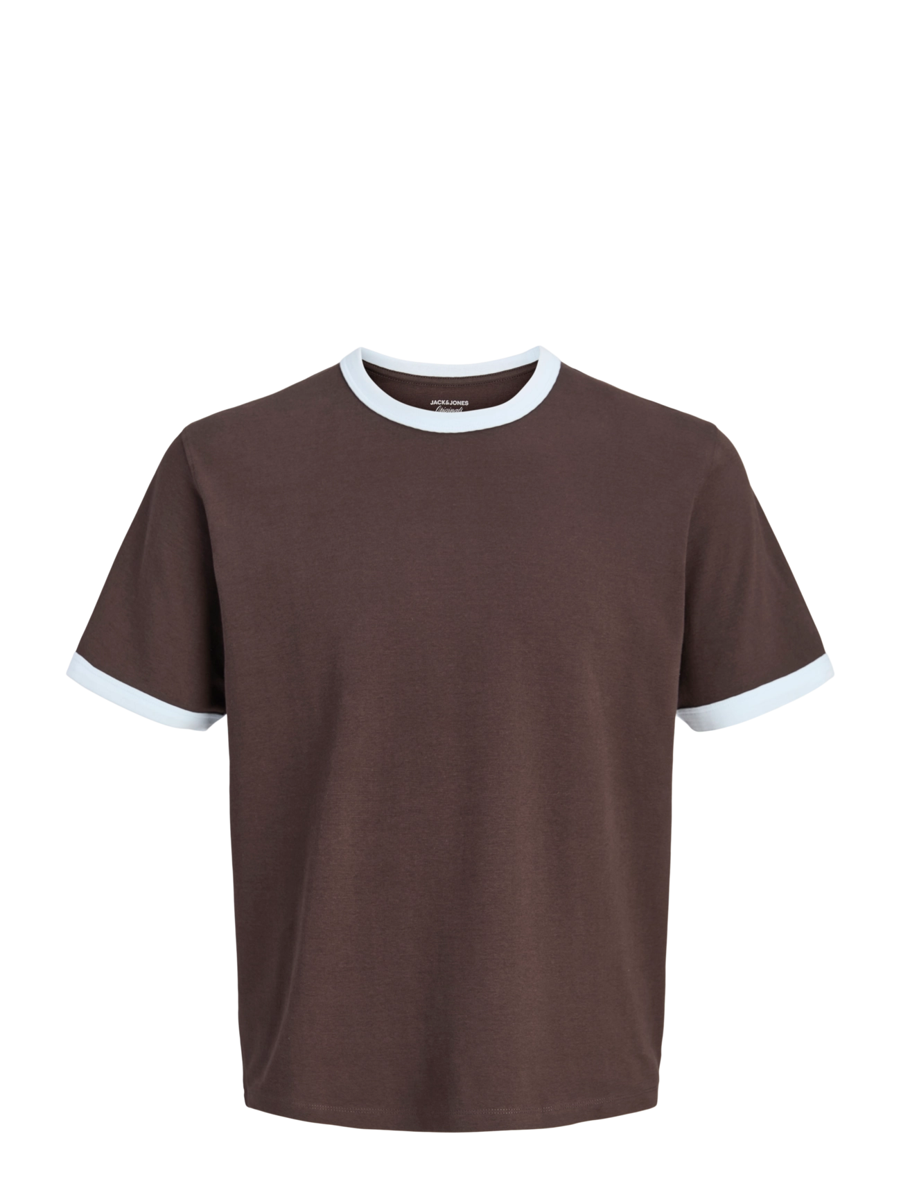 Jack & Jones JORCHAMBERI RINGER TEE SS CREW NECK - T-Shirts - JAVA / brown